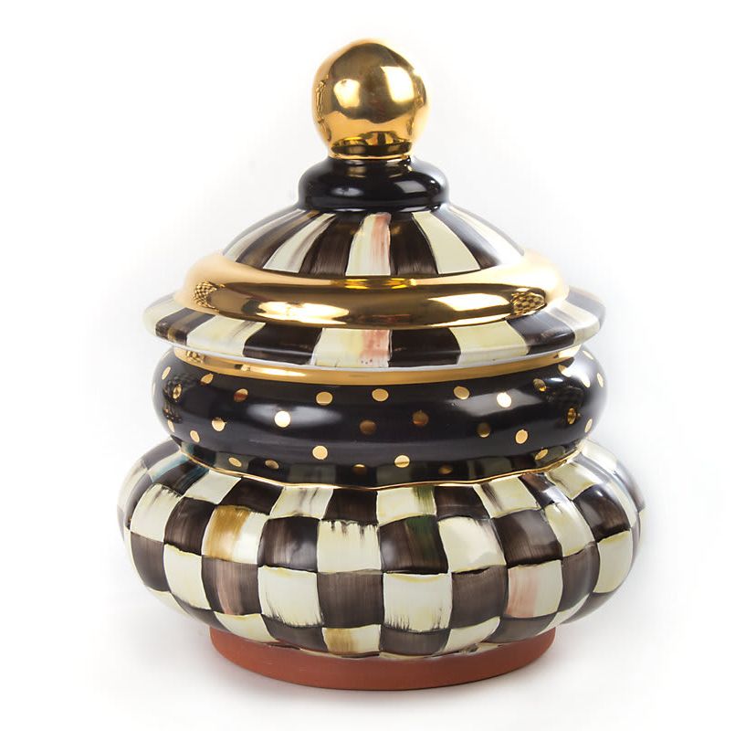 Courtly Check Ceramic Groovy Canister