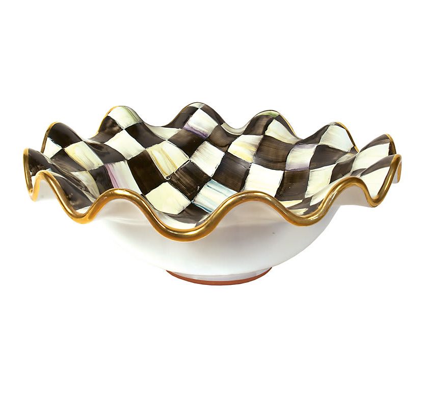 Courtly Check Medium Ceramic Fluted Serving Bowl