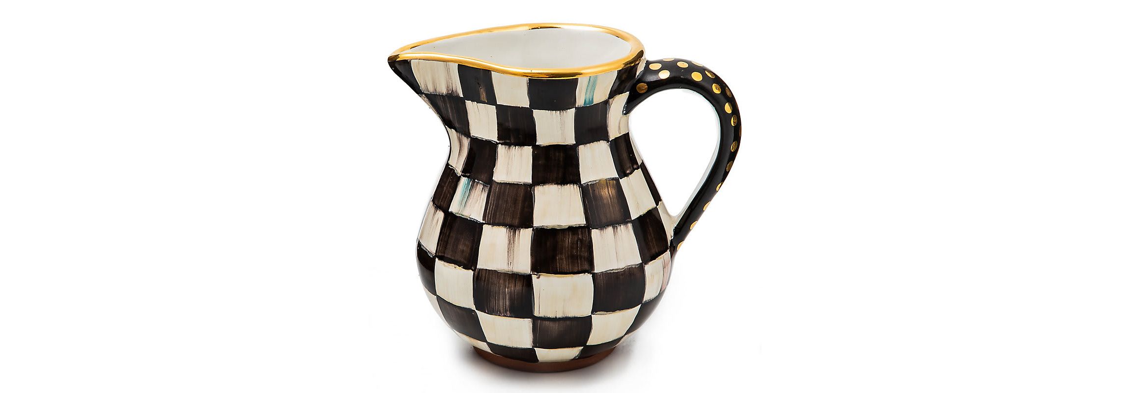 Courtly Check Ceramic Portly Pitcher