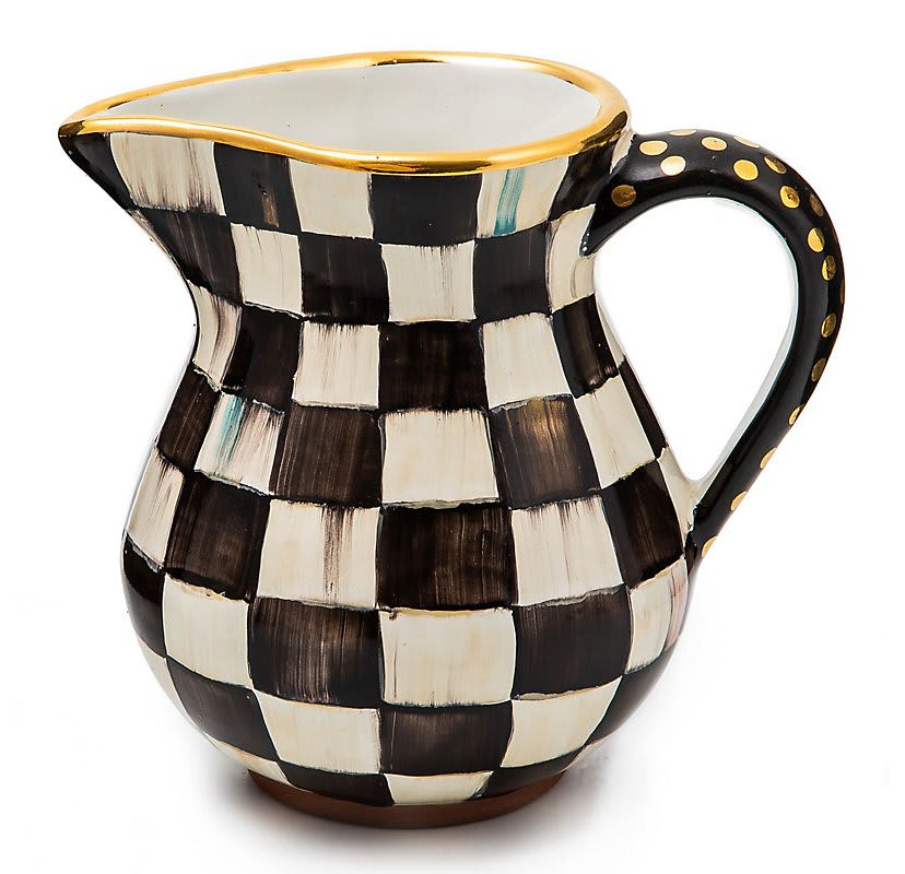 Courtly Check Ceramic Portly Pitcher