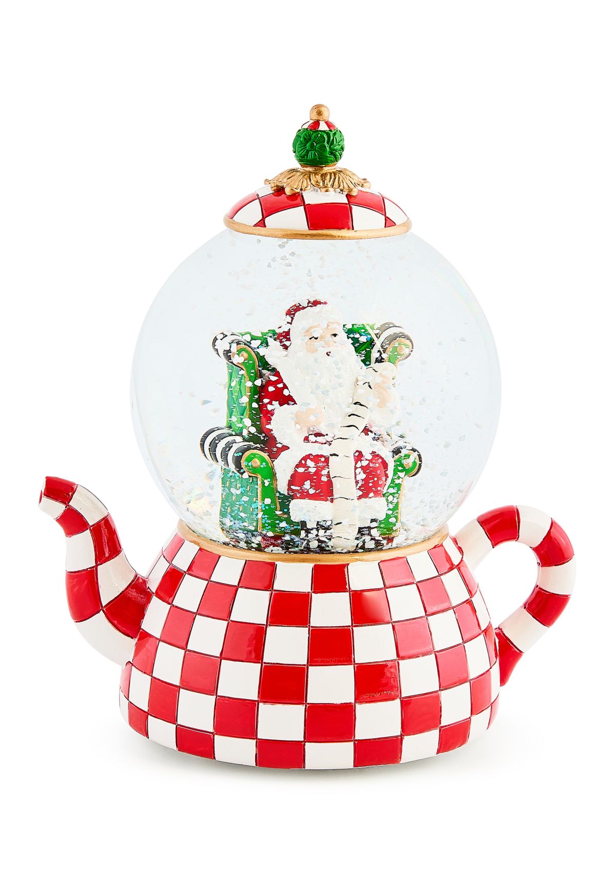 Check It Out Teapot Santa Snow Globe