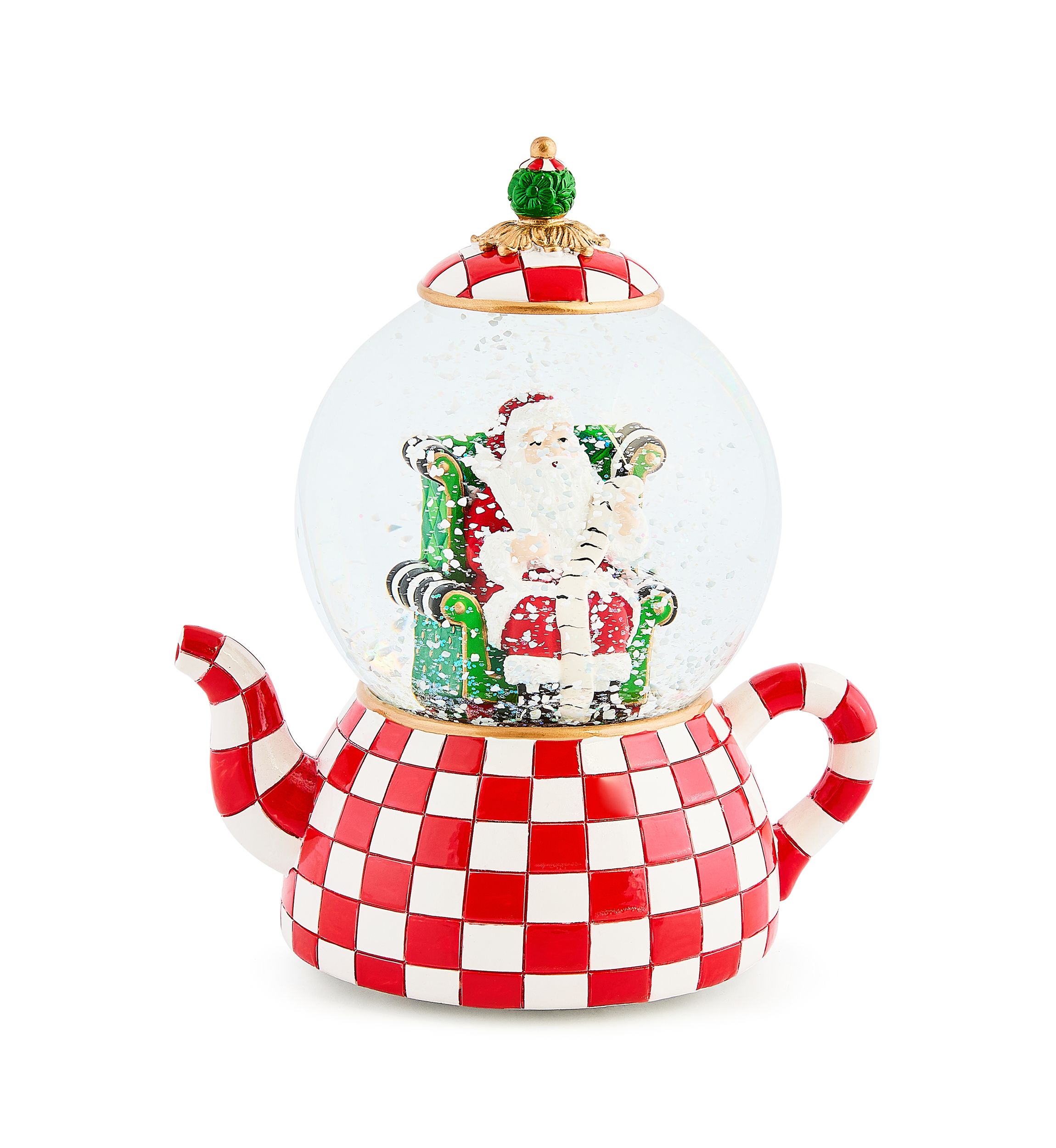Check It Out Teapot Santa Snow Globe