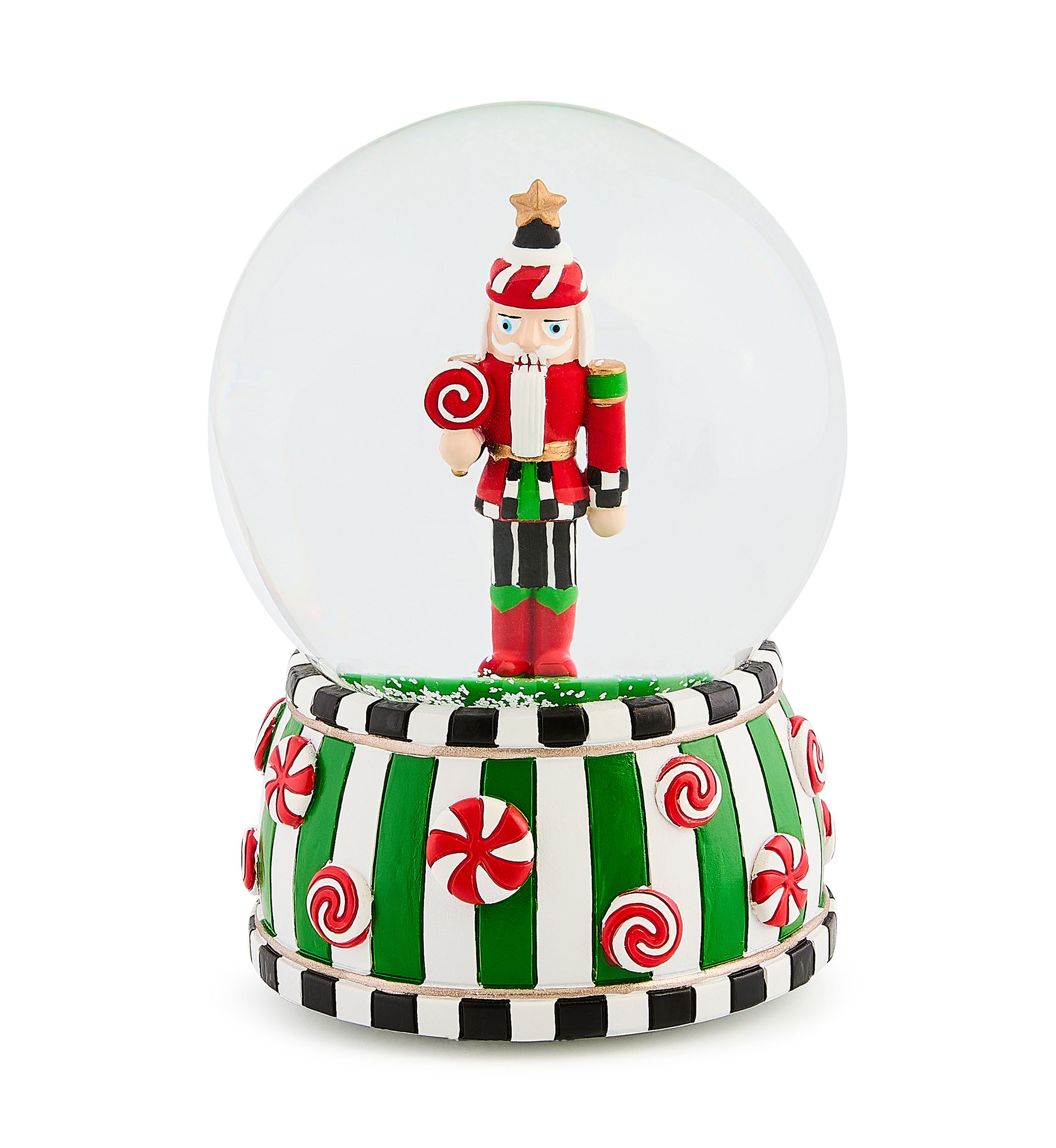 Candy Cottage Nutcracker Snow Globe 