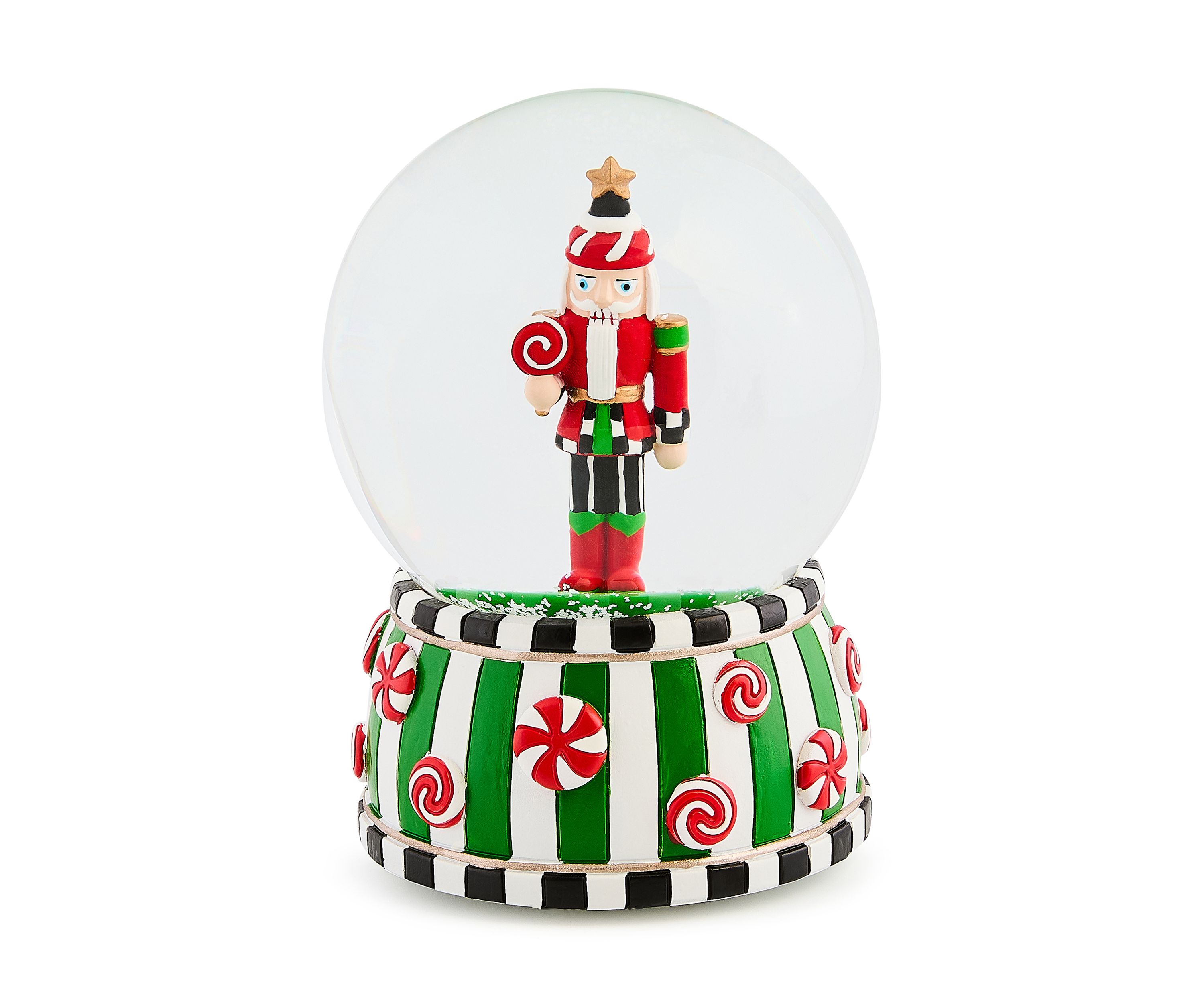 Candy Cottage Nutcracker Snow Globe 