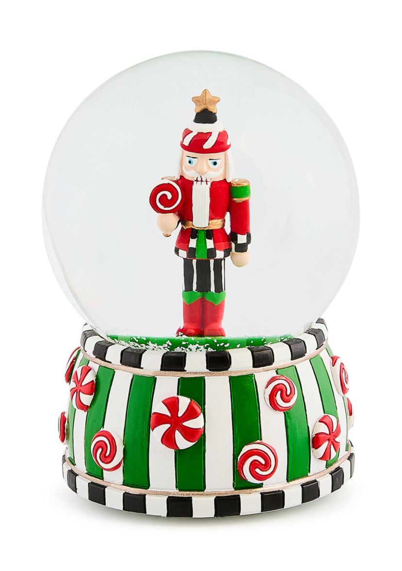 Candy Cottage Nutcracker Snow Globe 