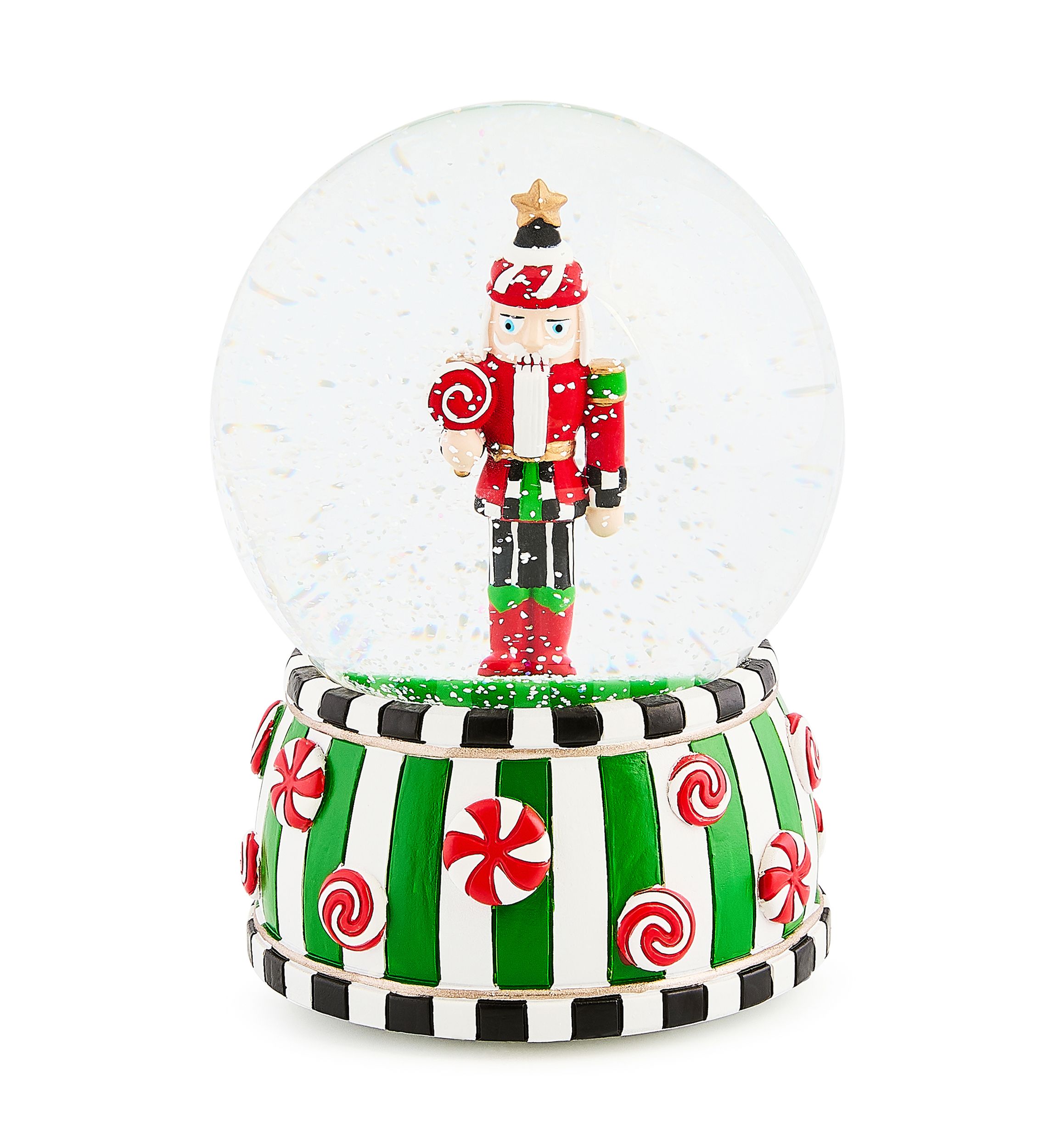 Candy Cottage Nutcracker Snow Globe 