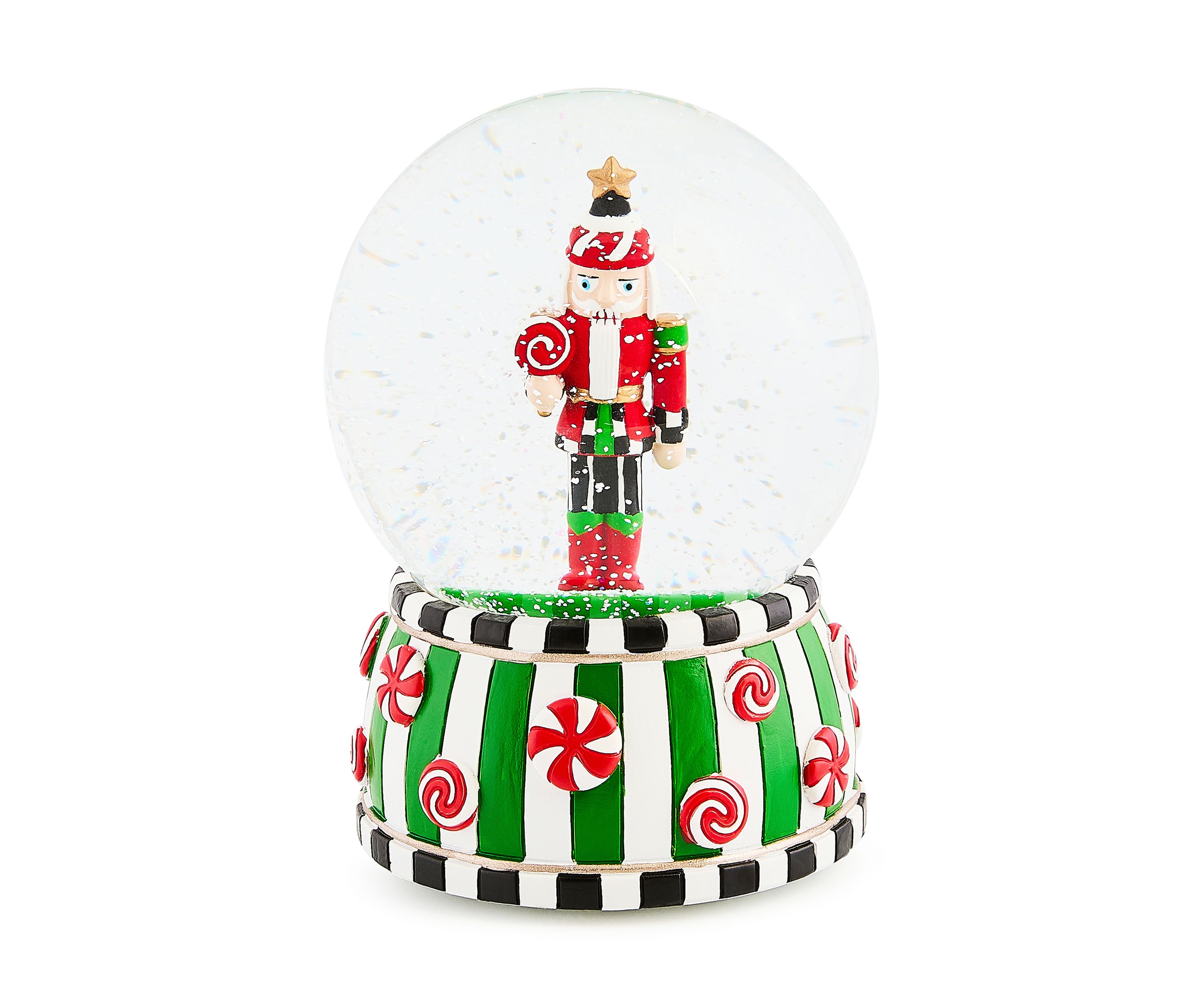 Candy Cottage Nutcracker Snow Globe 