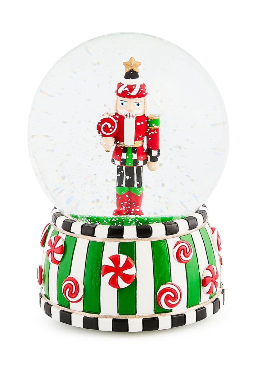 Candy Cottage Nutcracker Snow Globe 