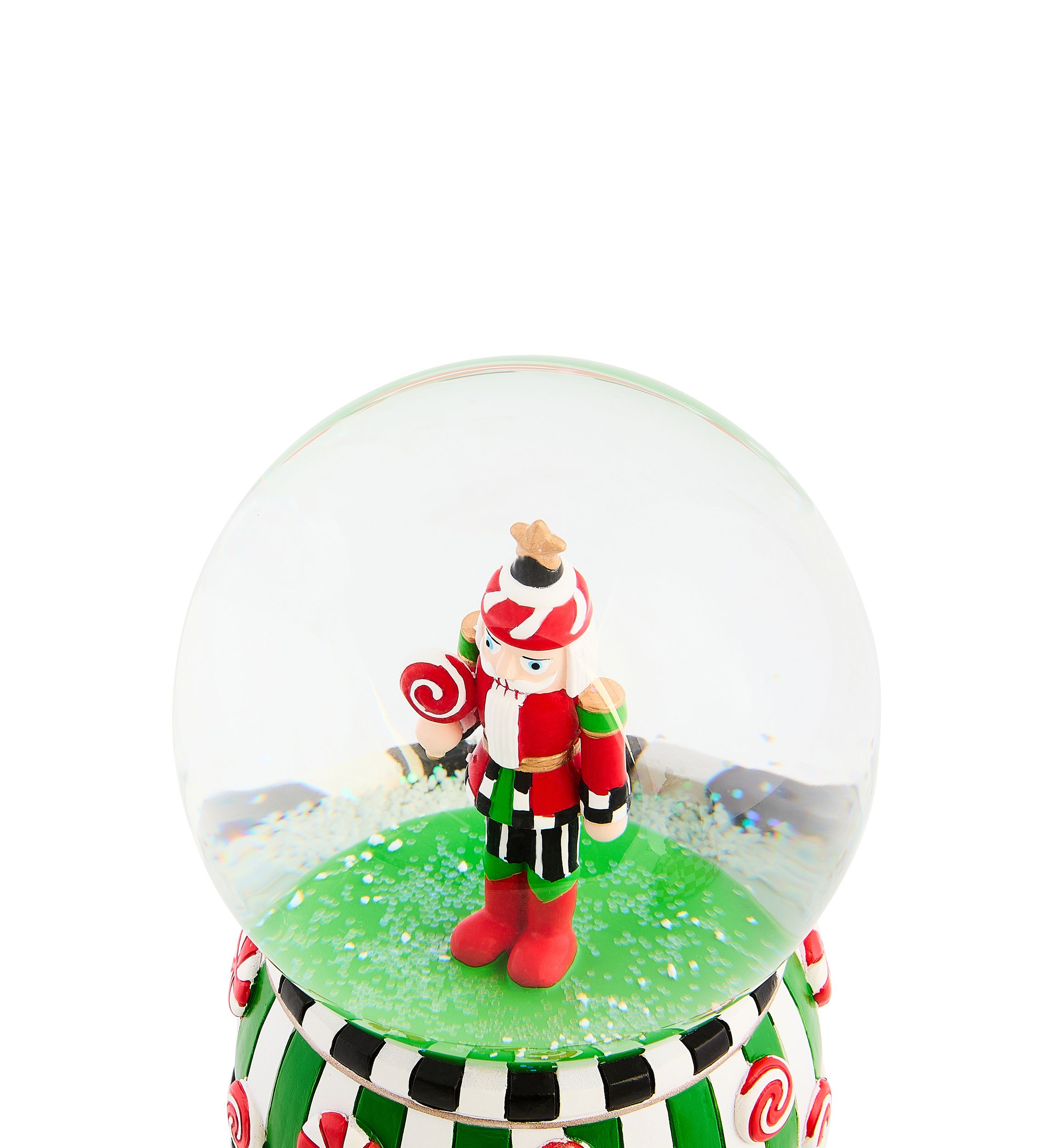 Candy Cottage Nutcracker Snow Globe 