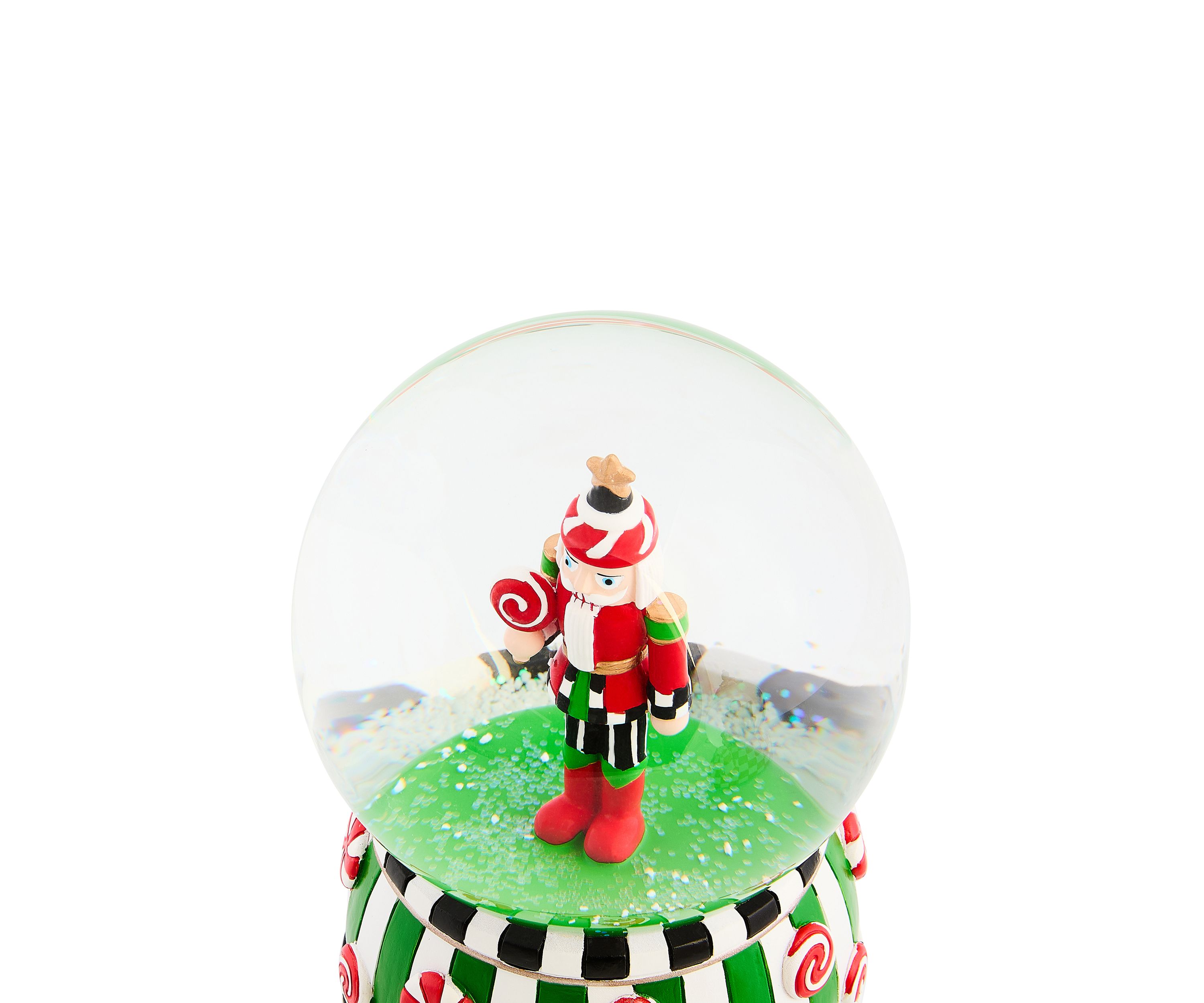 Candy Cottage Nutcracker Snow Globe 
