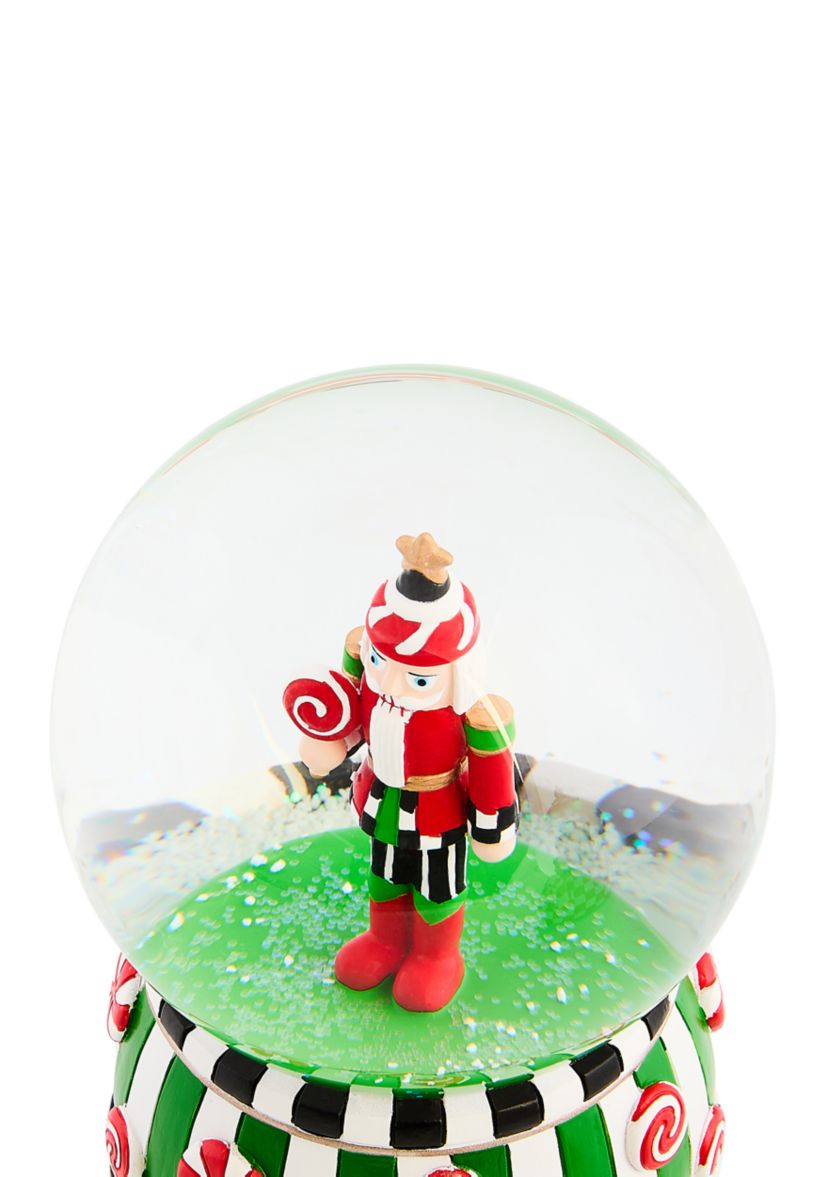 Candy Cottage Nutcracker Snow Globe 