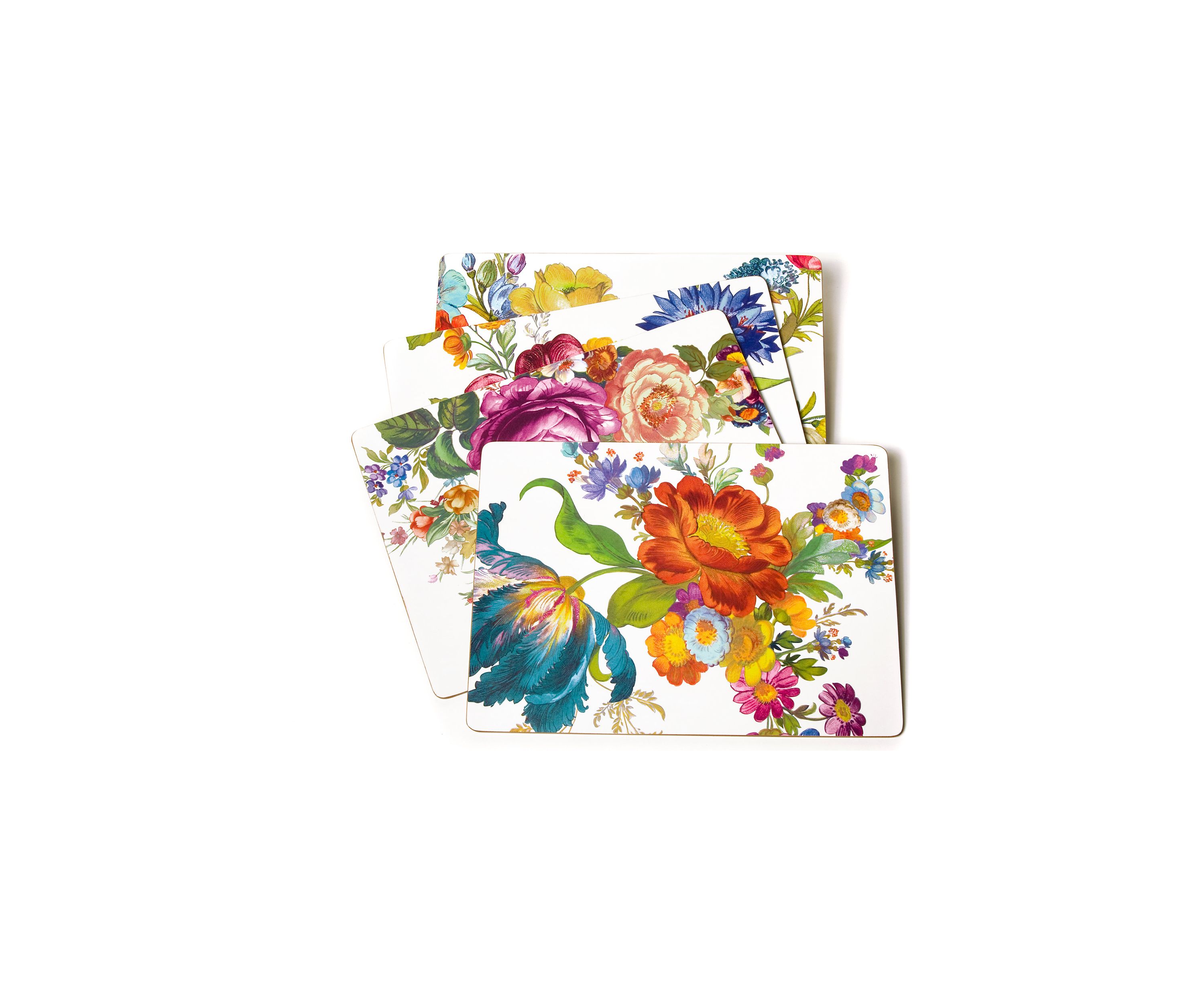 Flower Market White Placemats, Set of 4