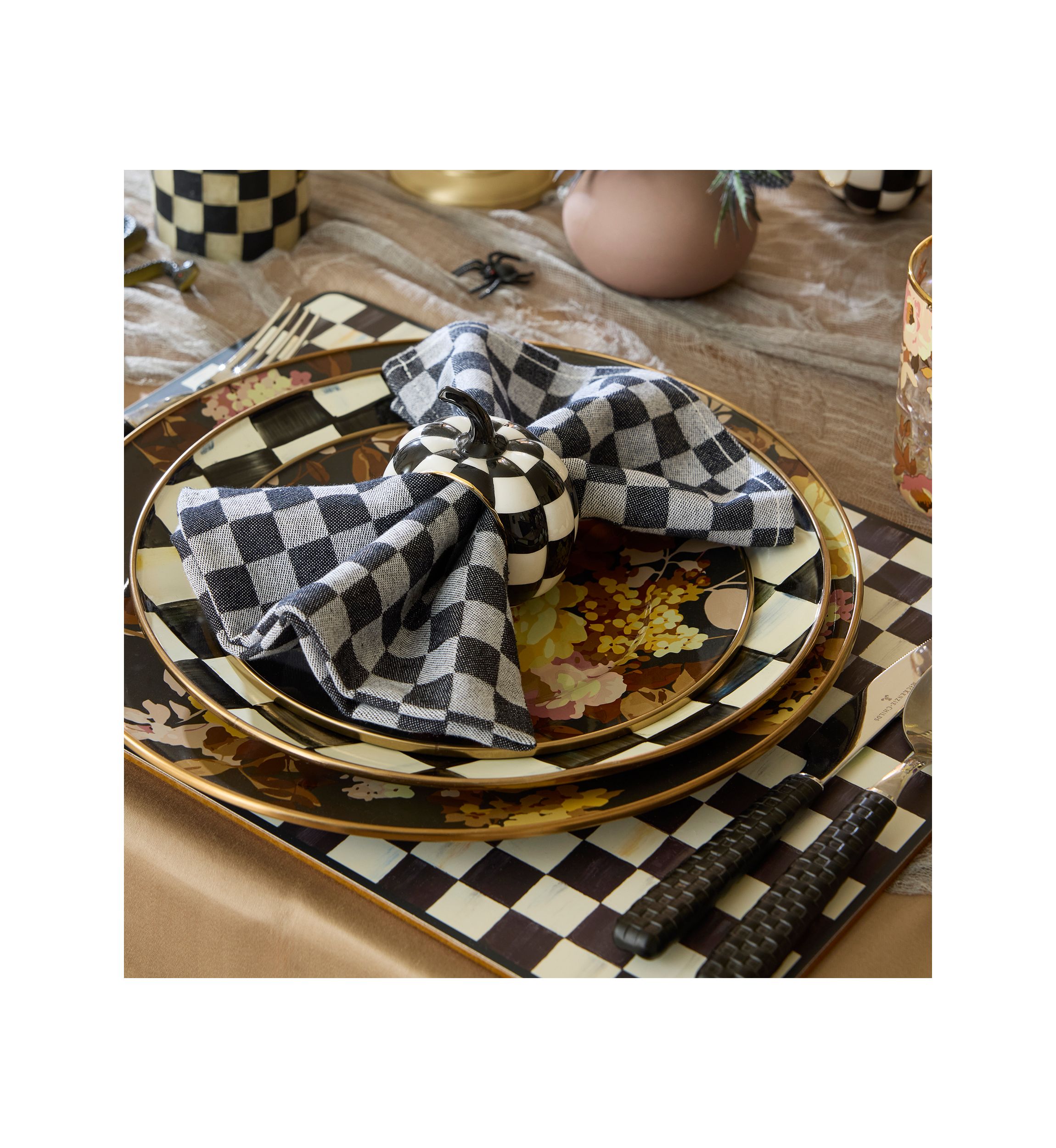 Check Cork Back Placemats - Set of 4