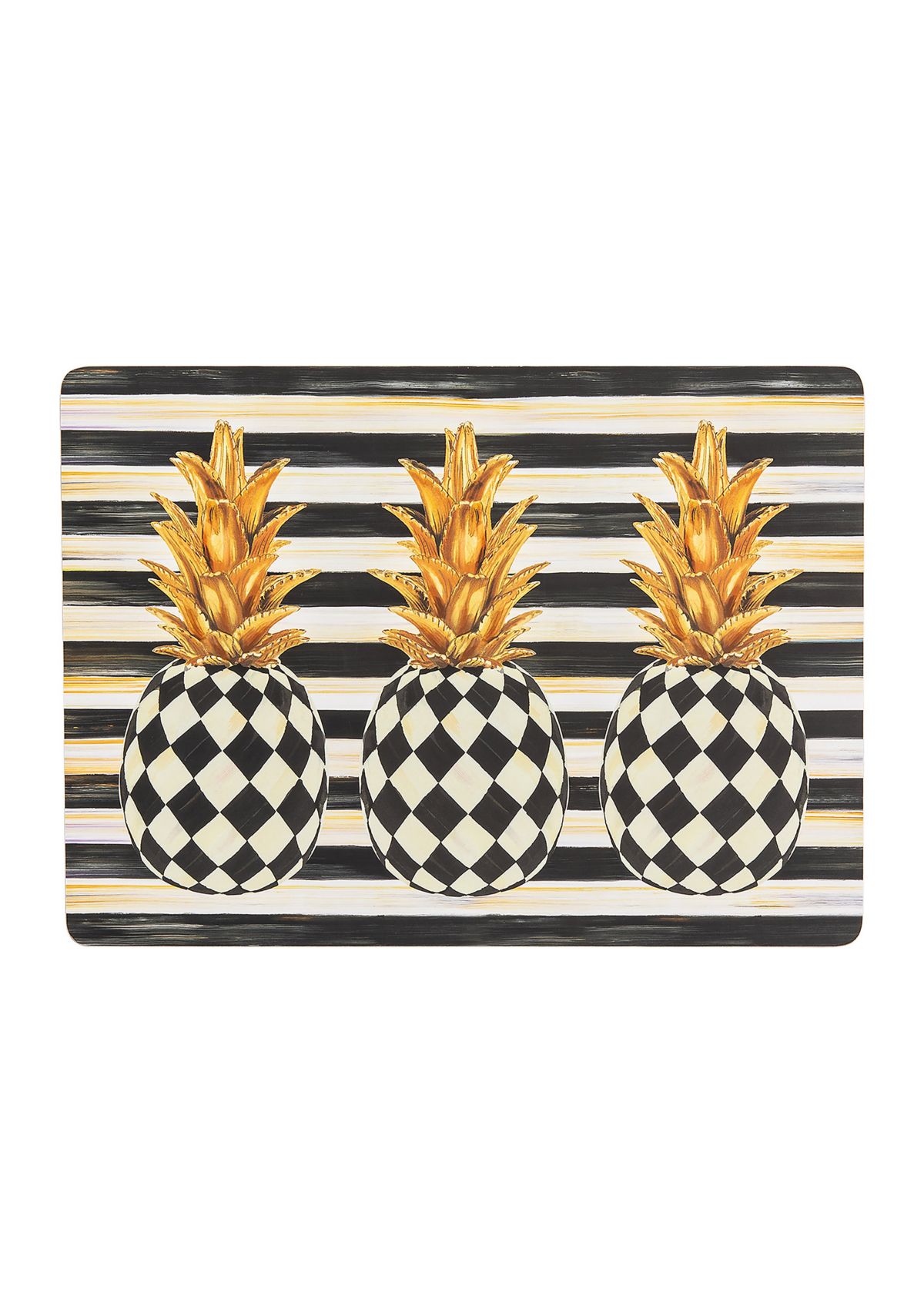 Set of 4 Pineapple Cork Back Placemats