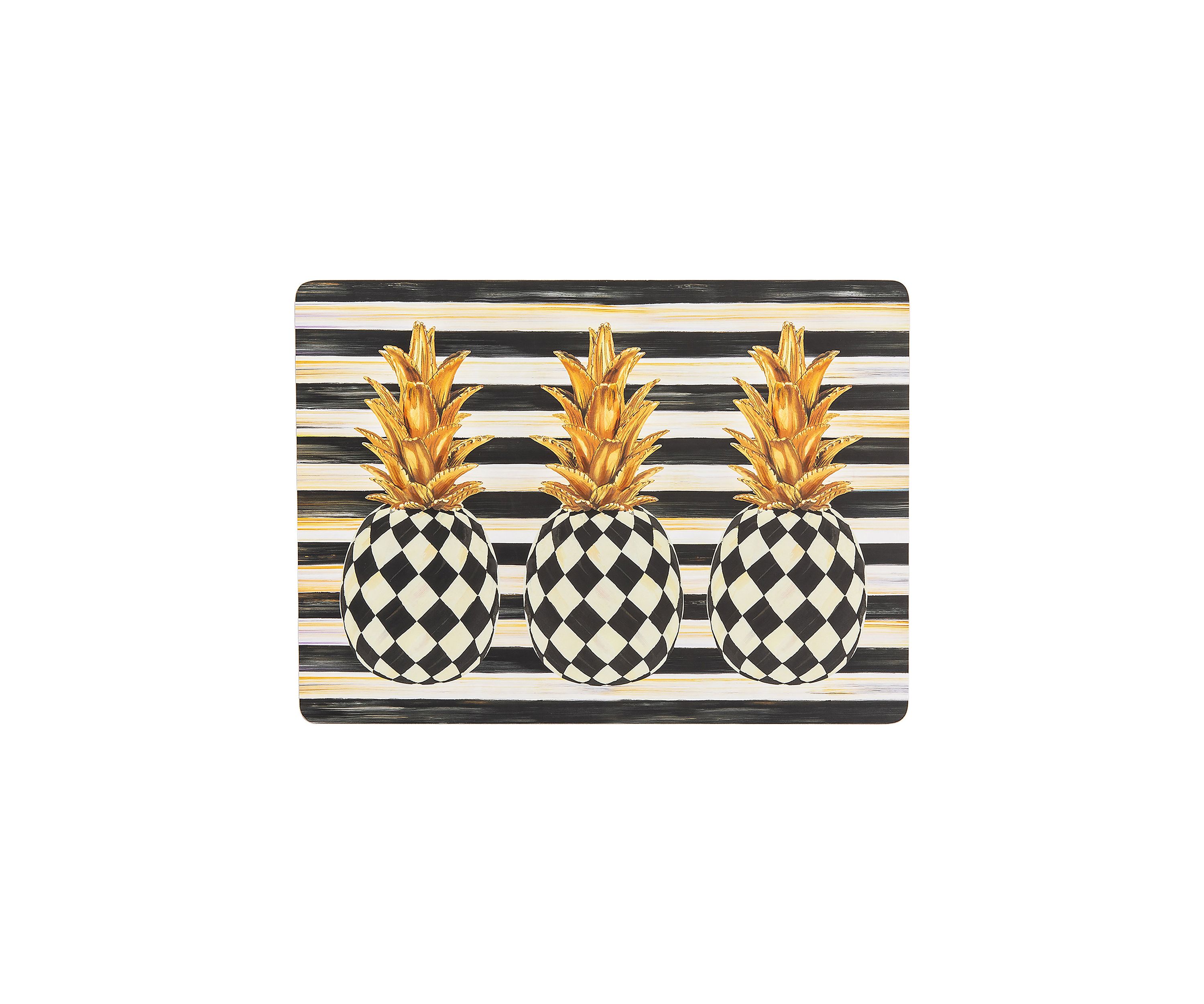Set of 4 Pineapple Cork Back Placemats