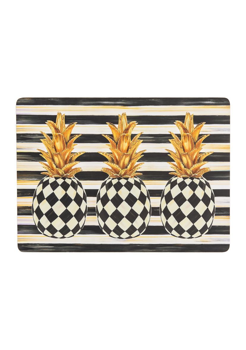 Set of 4 Pineapple Cork Back Placemats