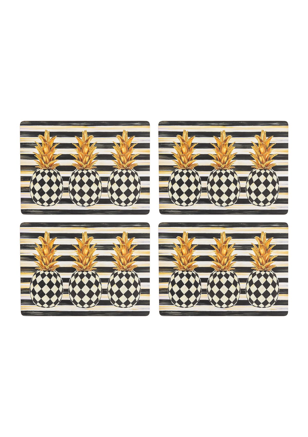 Set of 4 Pineapple Cork Back Placemats