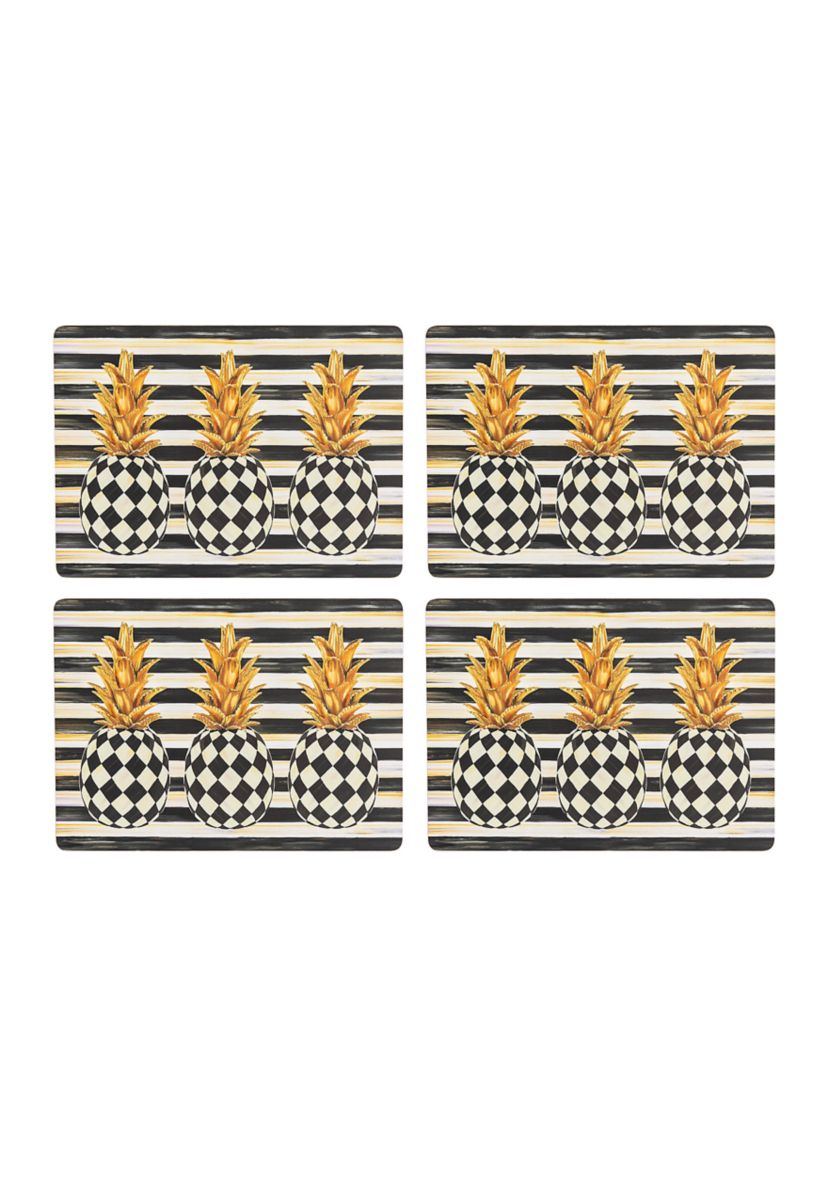 Set of 4 Pineapple Cork Back Placemats