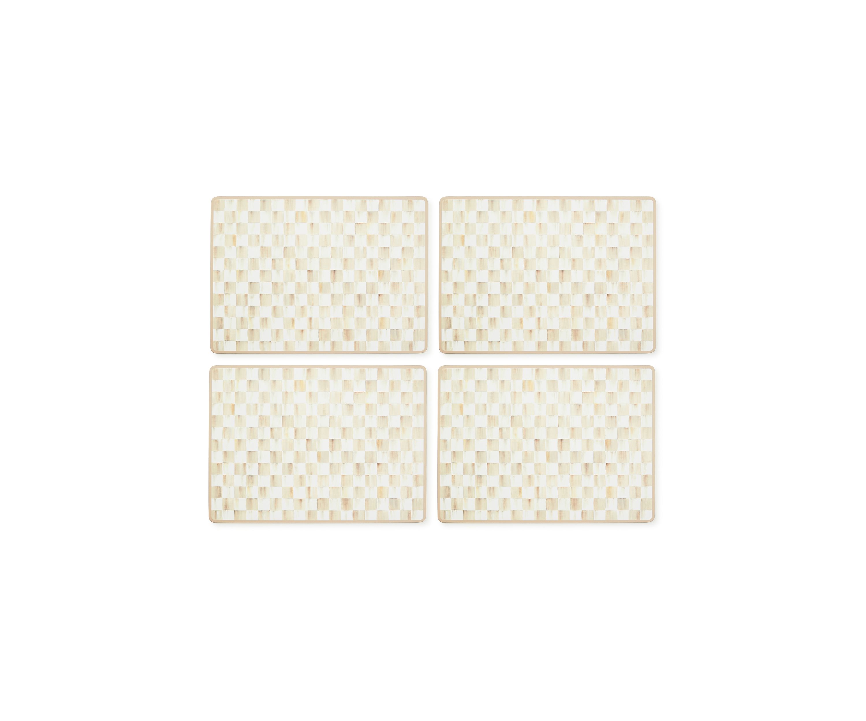 Check Cork Back Placemats - Set of 4