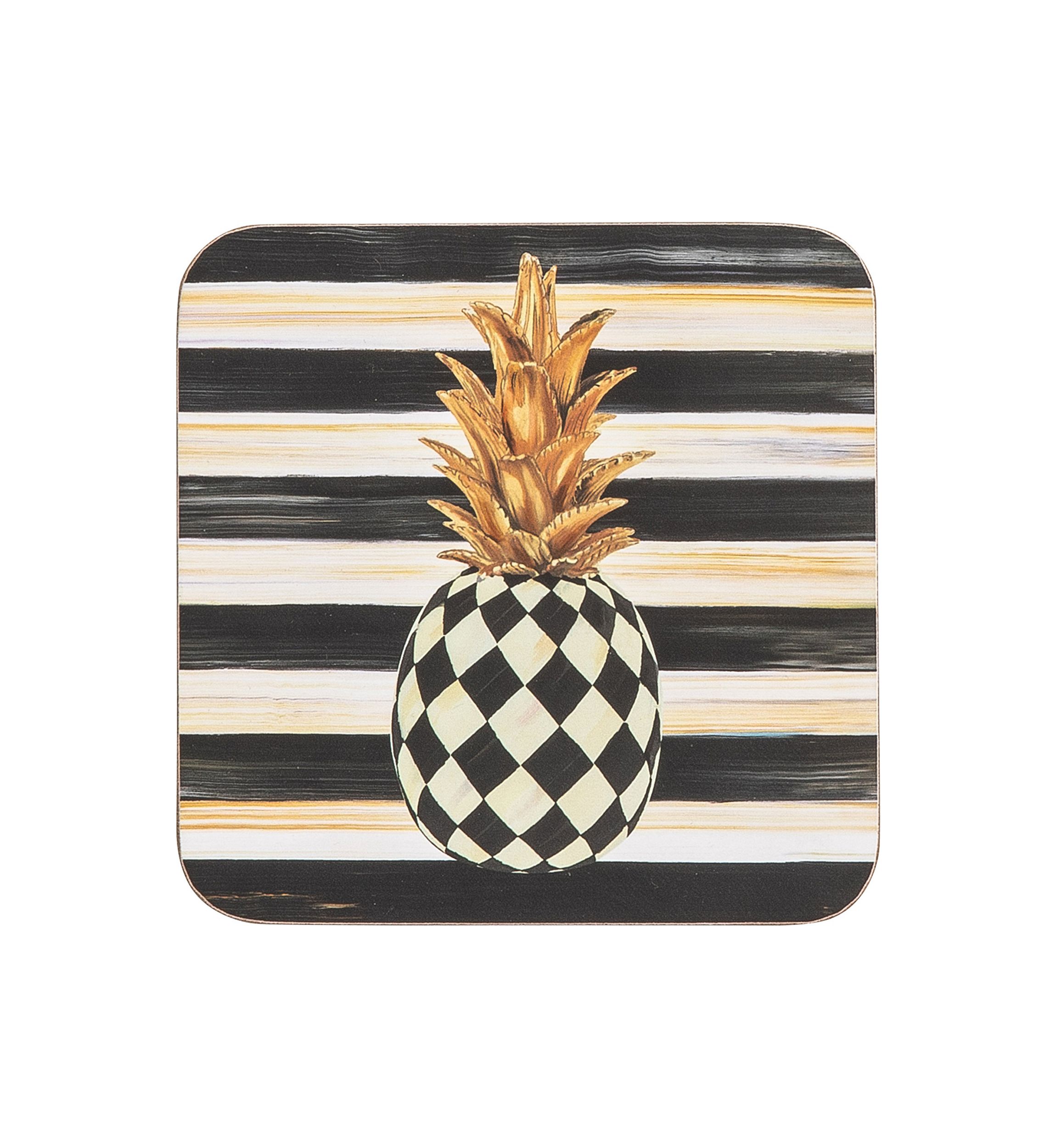 Set of 4 Pineapple Cork Back Coasters