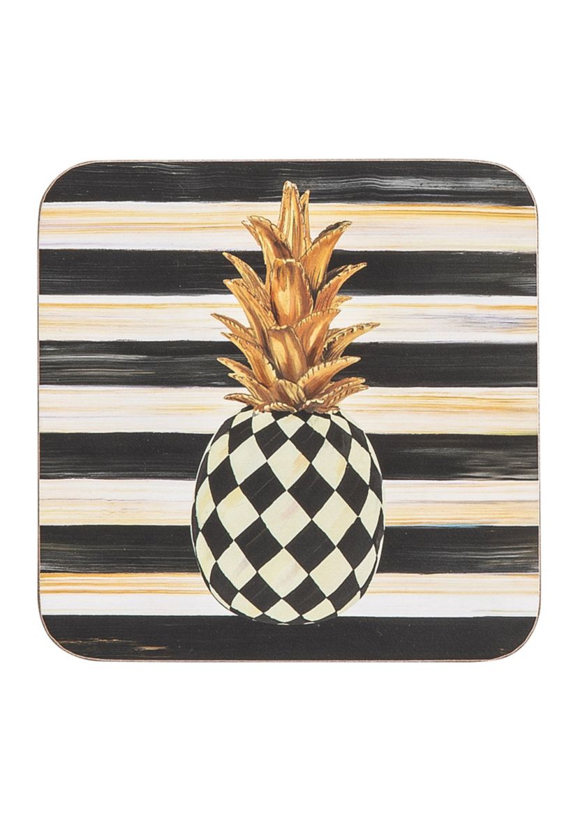 Set of 4 Pineapple Cork Back Coasters
