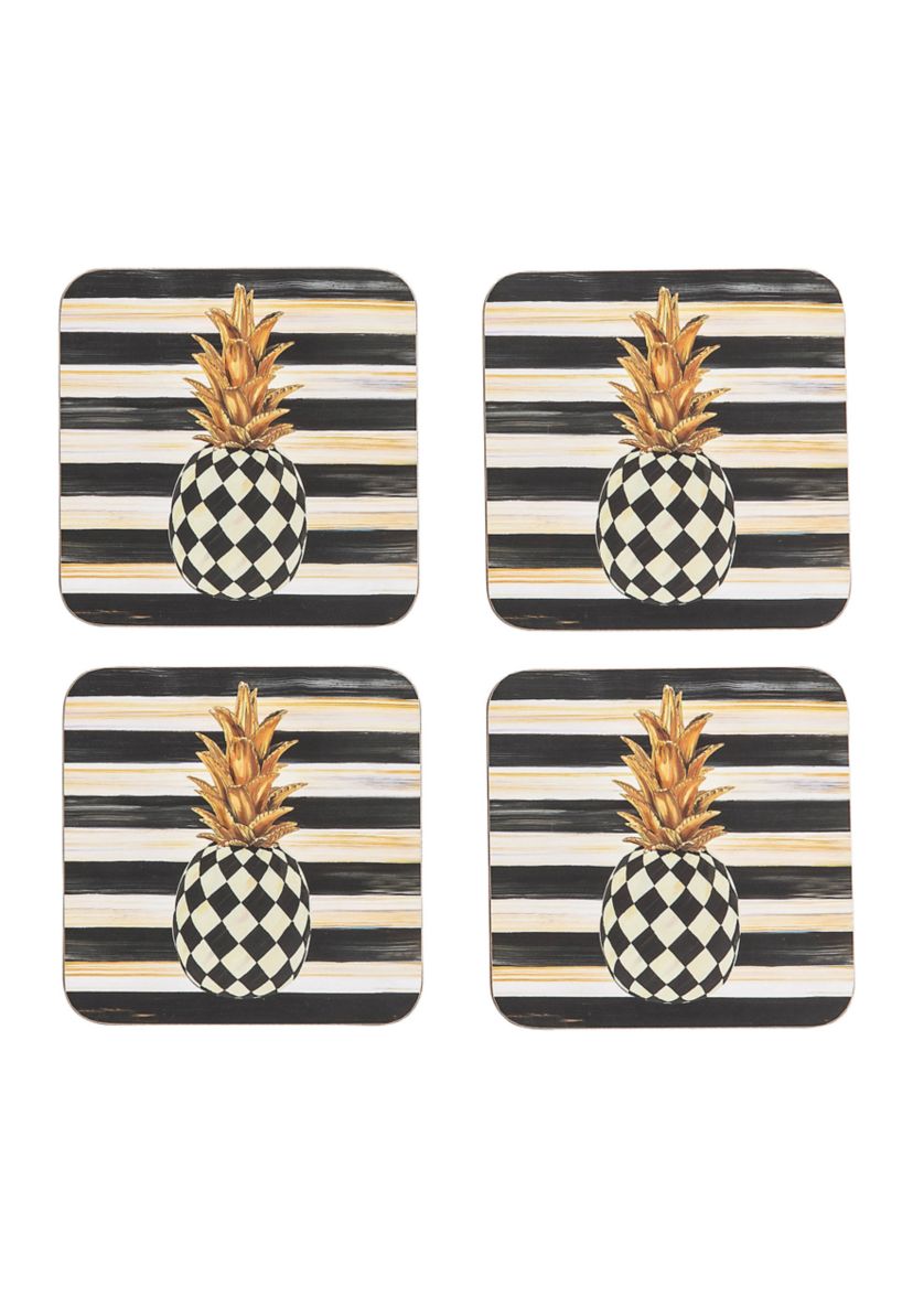 Set of 4 Pineapple Cork Back Coasters