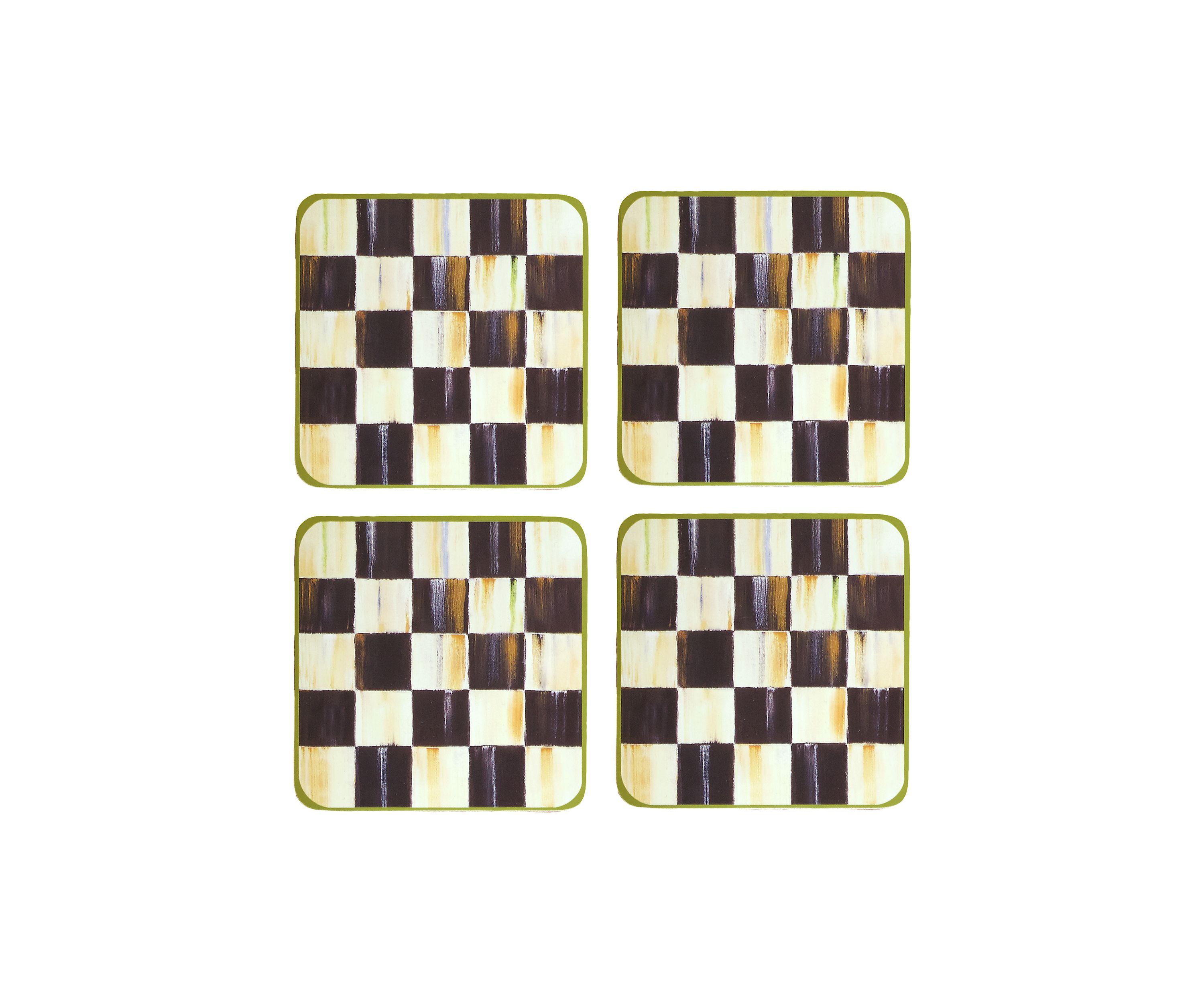 Check Cork Back Coasters, Set of 4