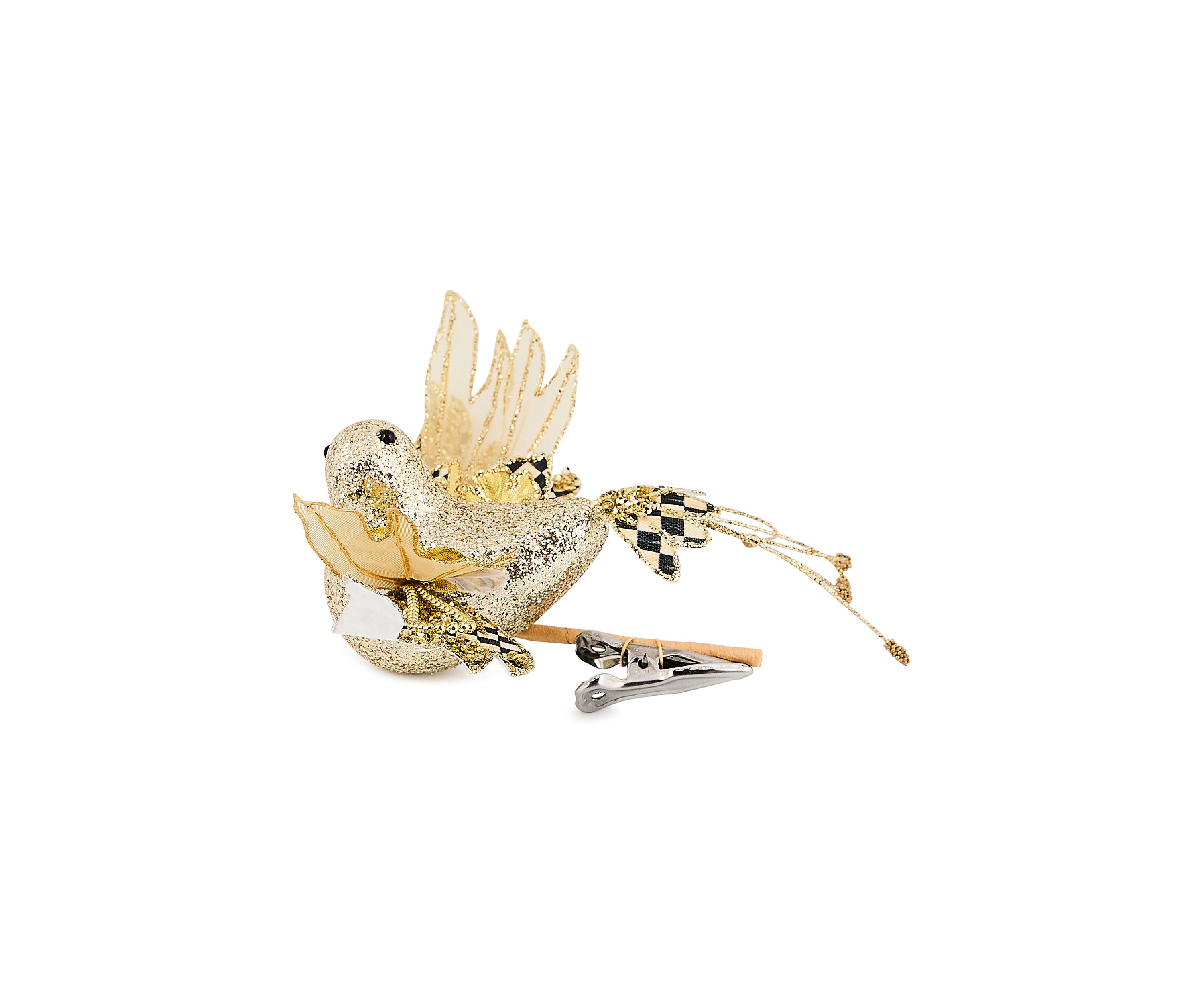  Courtly Noel Gold Bird Clip Set of 2