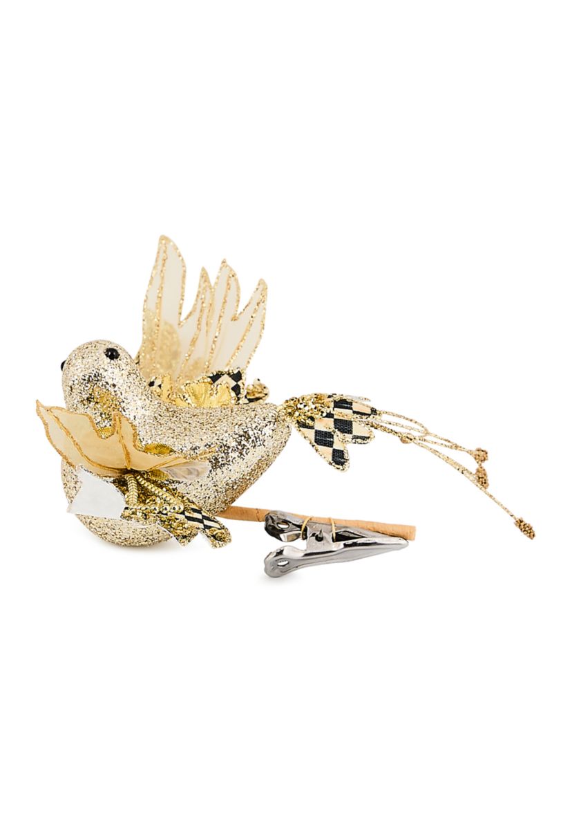  Courtly Noel Gold Bird Clip Set of 2