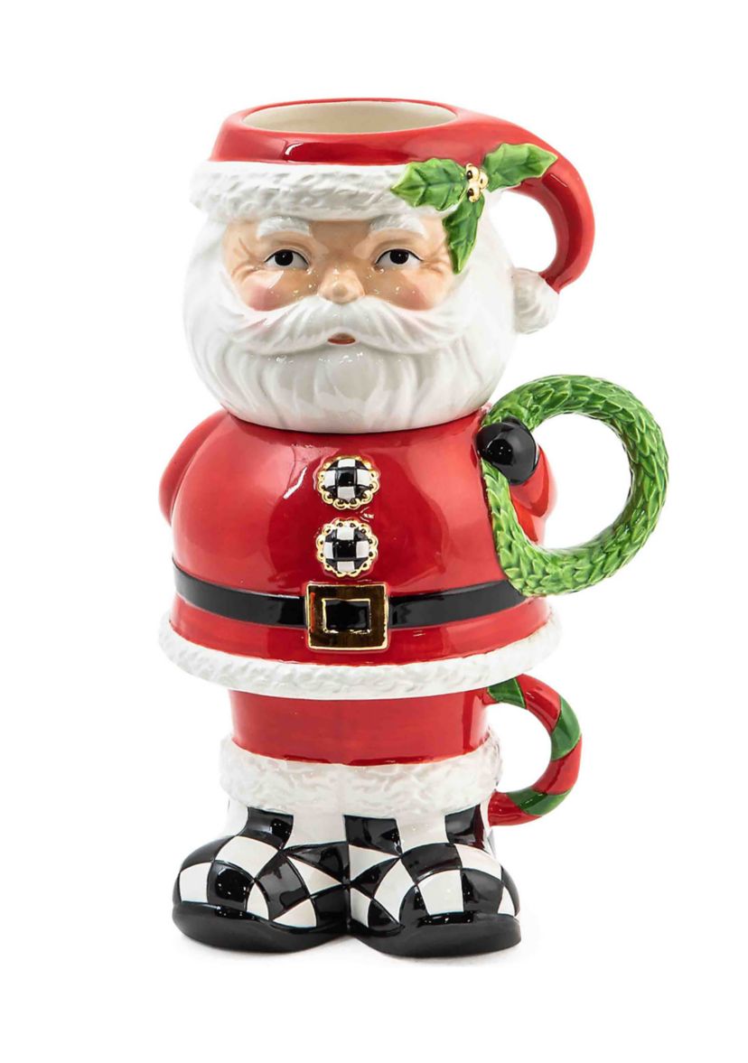 Granny Kitsch Santa Mug Tower