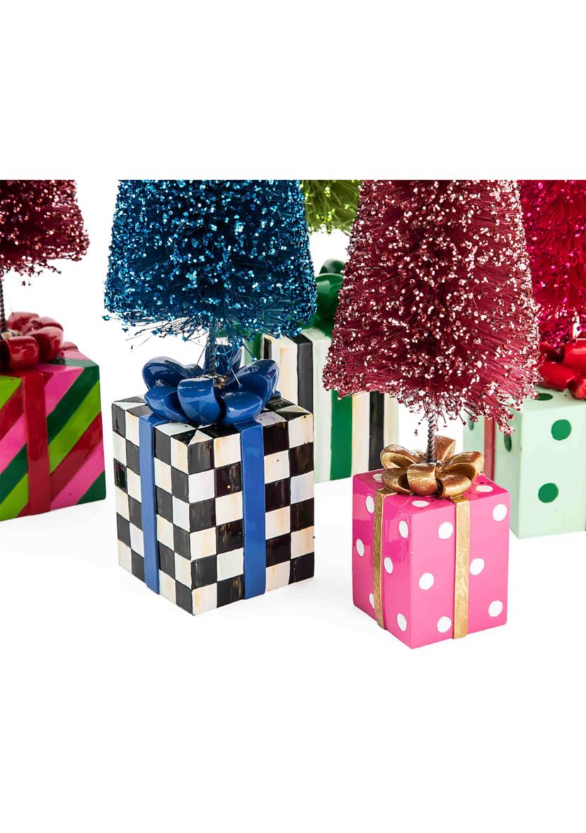 Granny Kitsch Bottle Brush Gift Trees - Set of 5