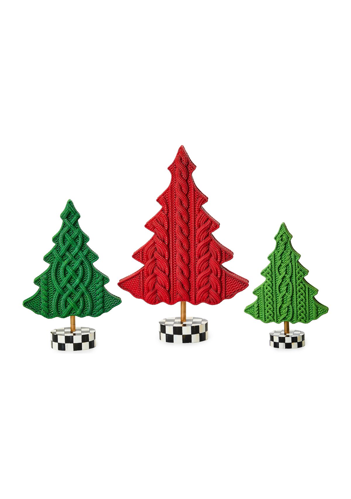 Cozy Christmas Cable Knit Tree Set