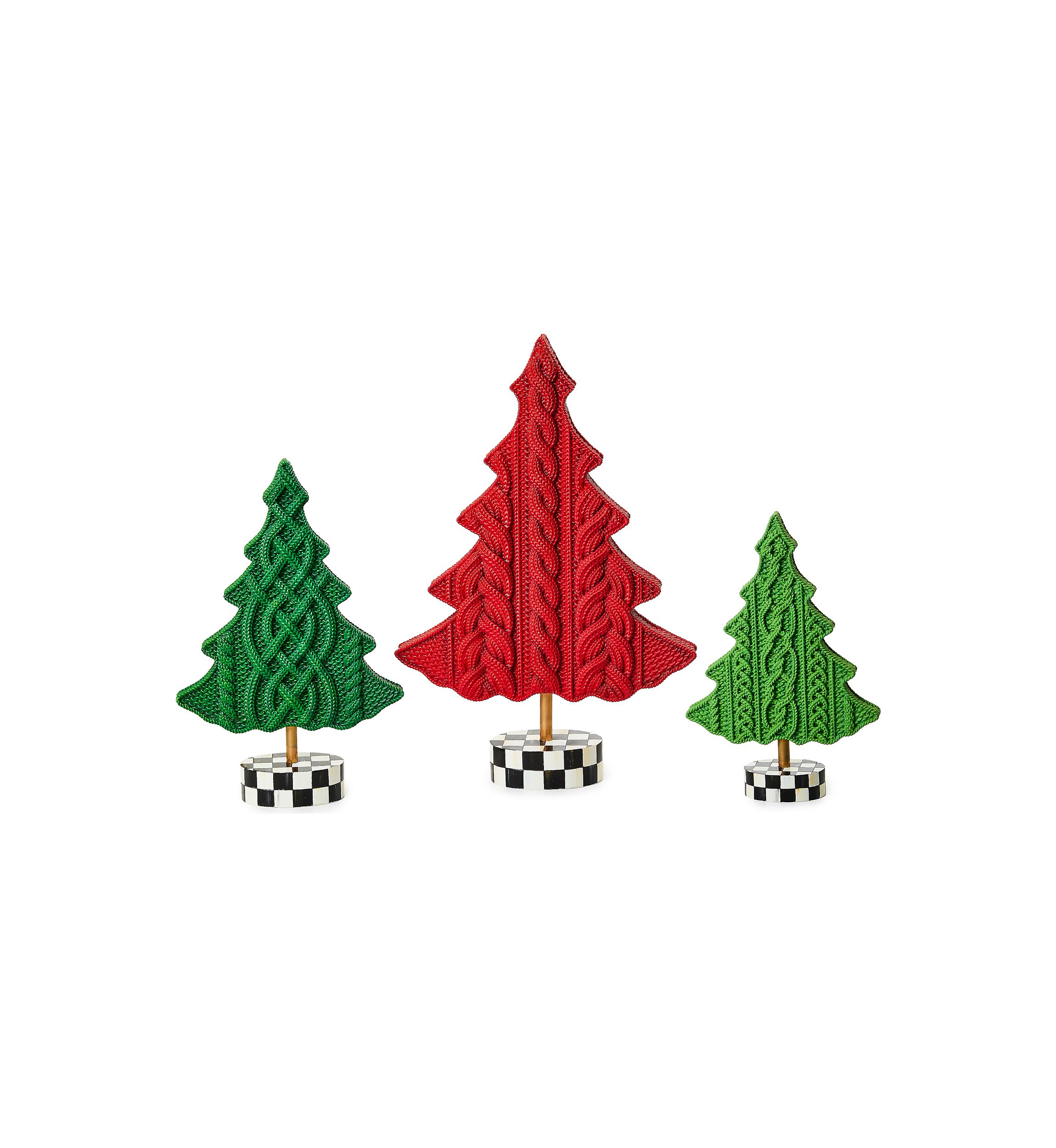 Cozy Christmas Cable Knit Tree Set
