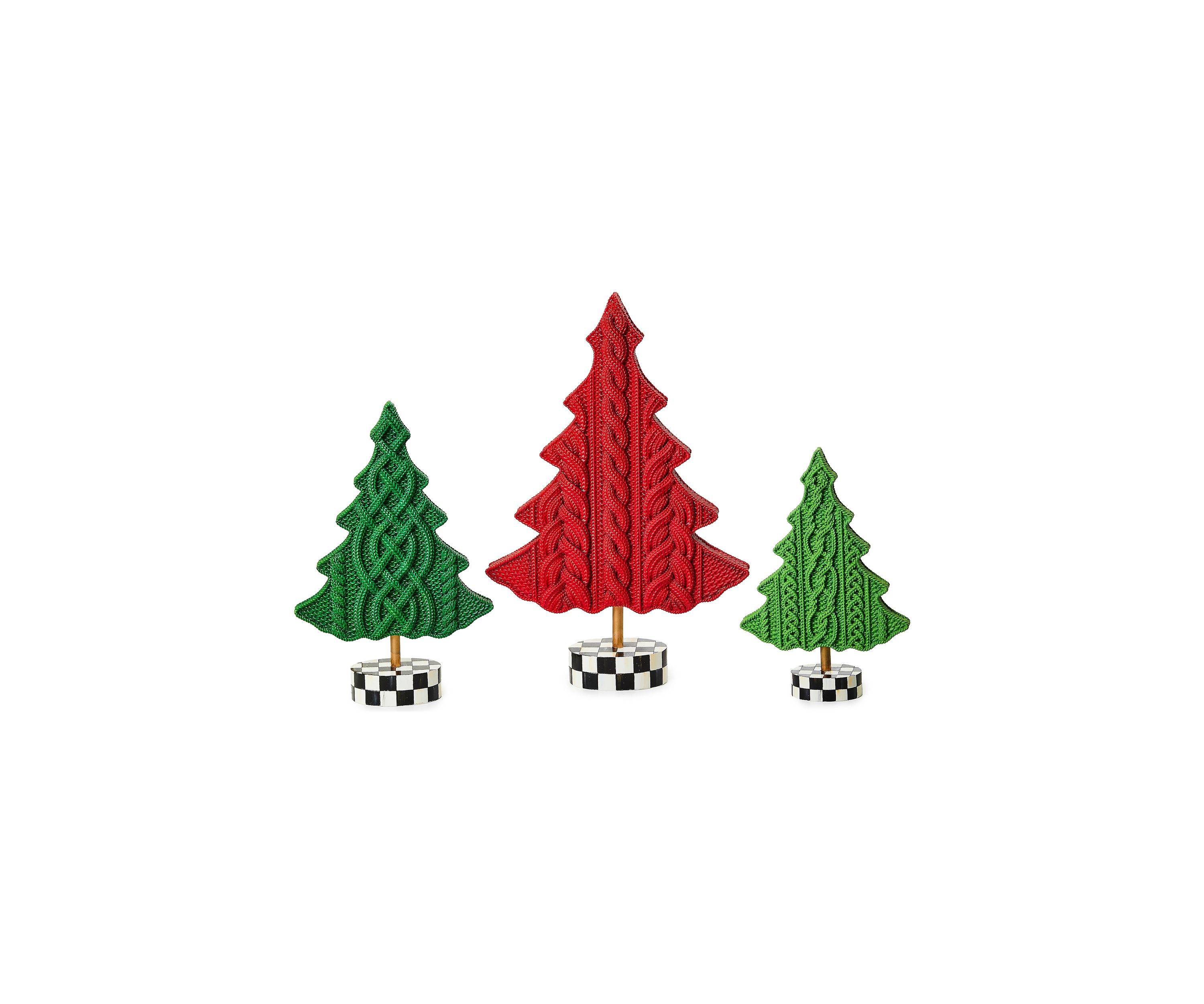 Cozy Christmas Cable Knit Tree Set