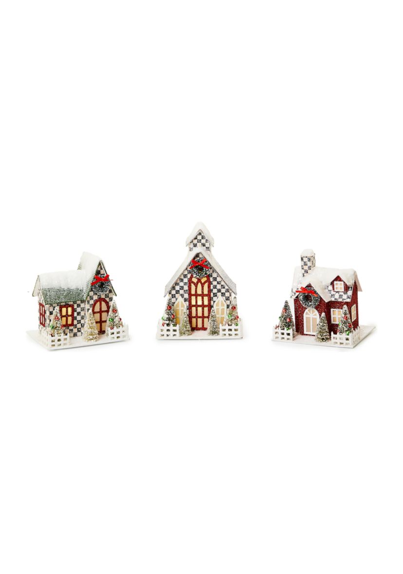 Cozy Christmas Illuminated Mini Paper Houses