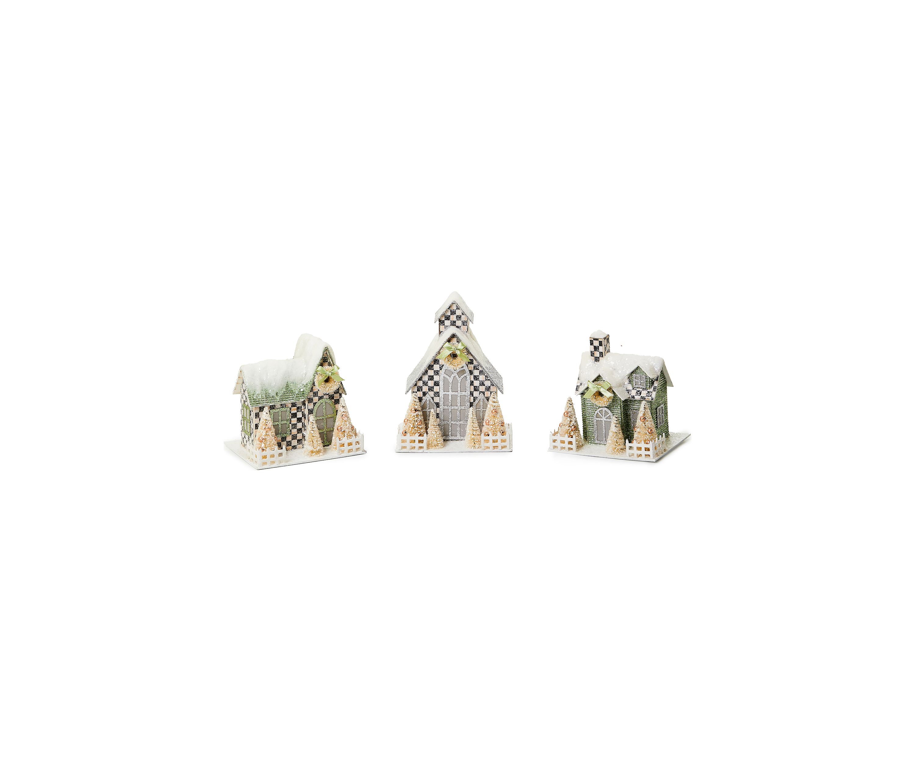 Farmhouse Holiday Illuminated Mini Paper Houses