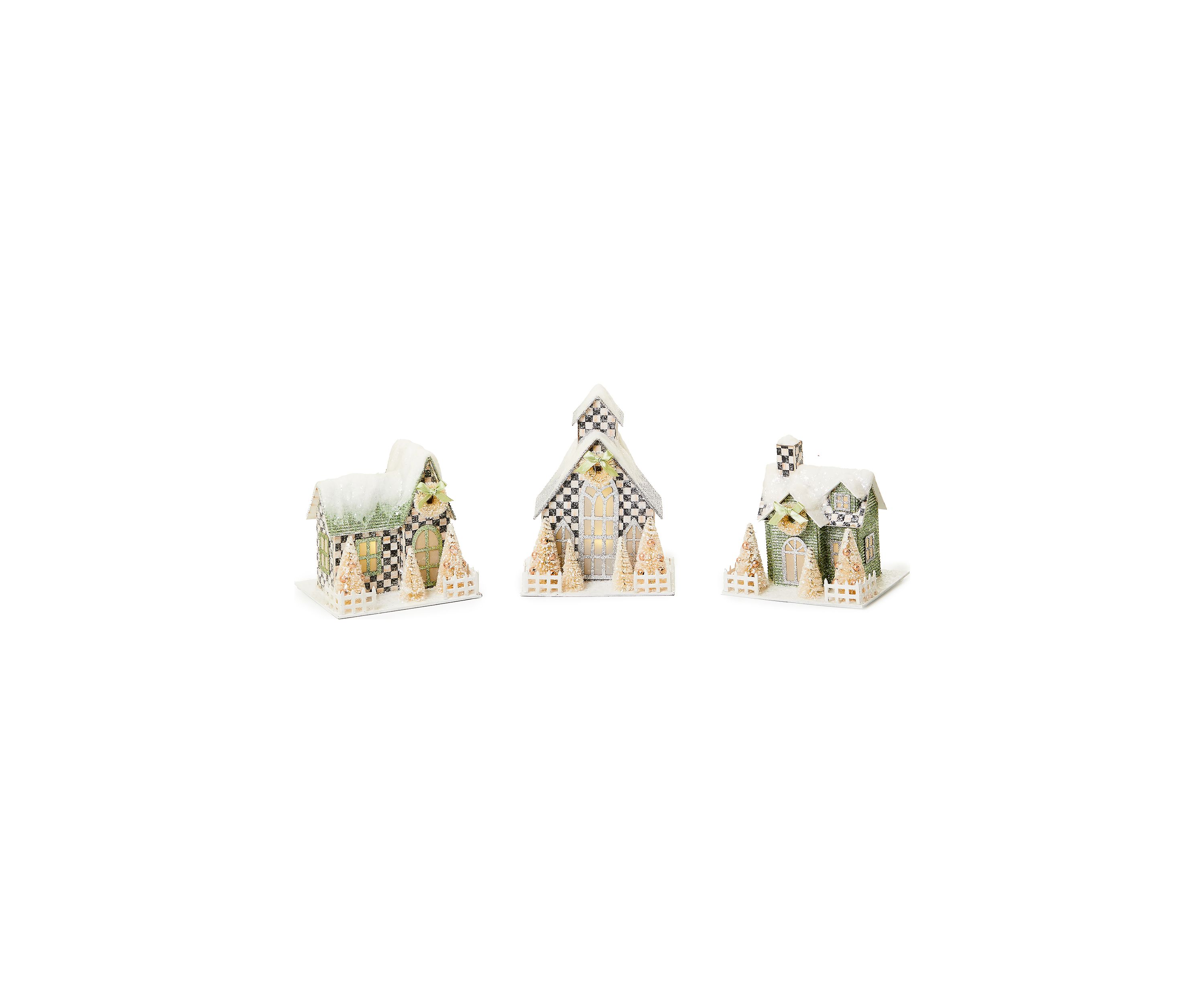 Farmhouse Holiday Illuminated Mini Paper Houses
