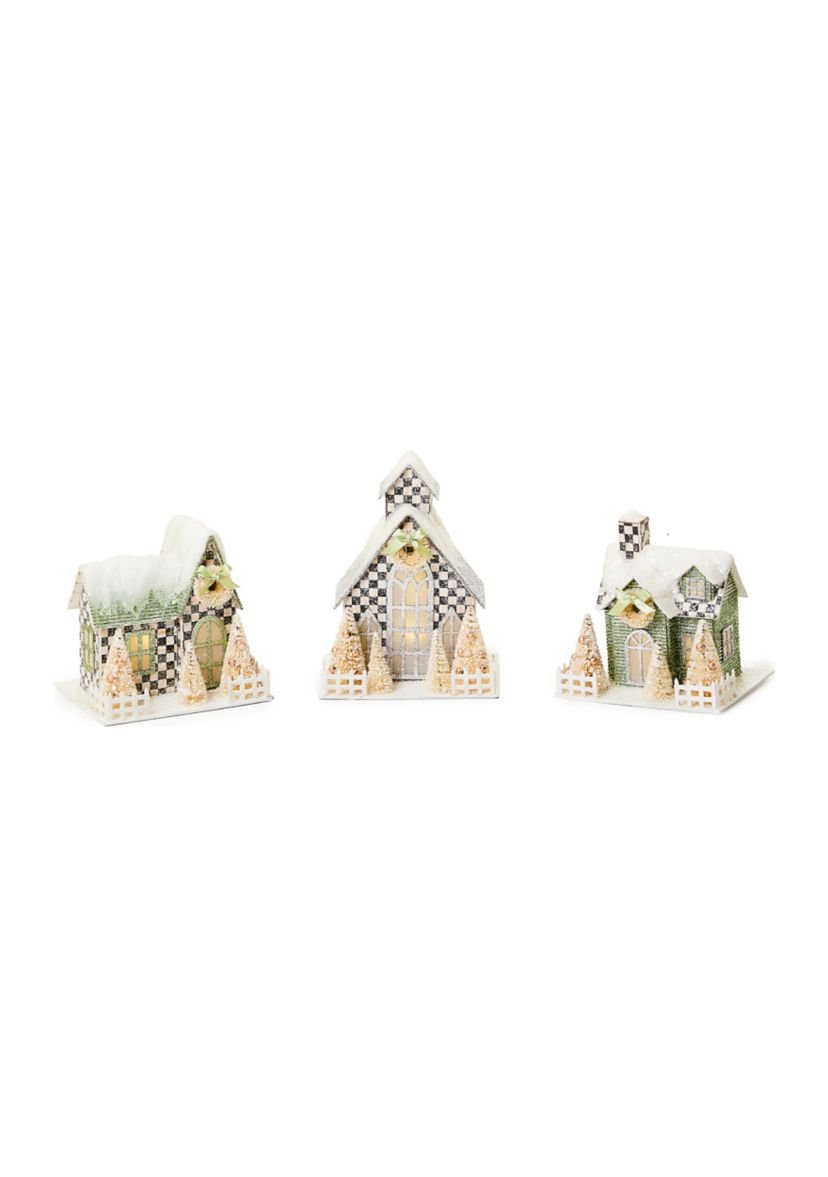 Farmhouse Holiday Illuminated Mini Paper Houses