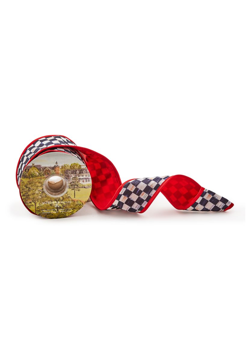Courtly Check Red Back 2.5" Ribbon