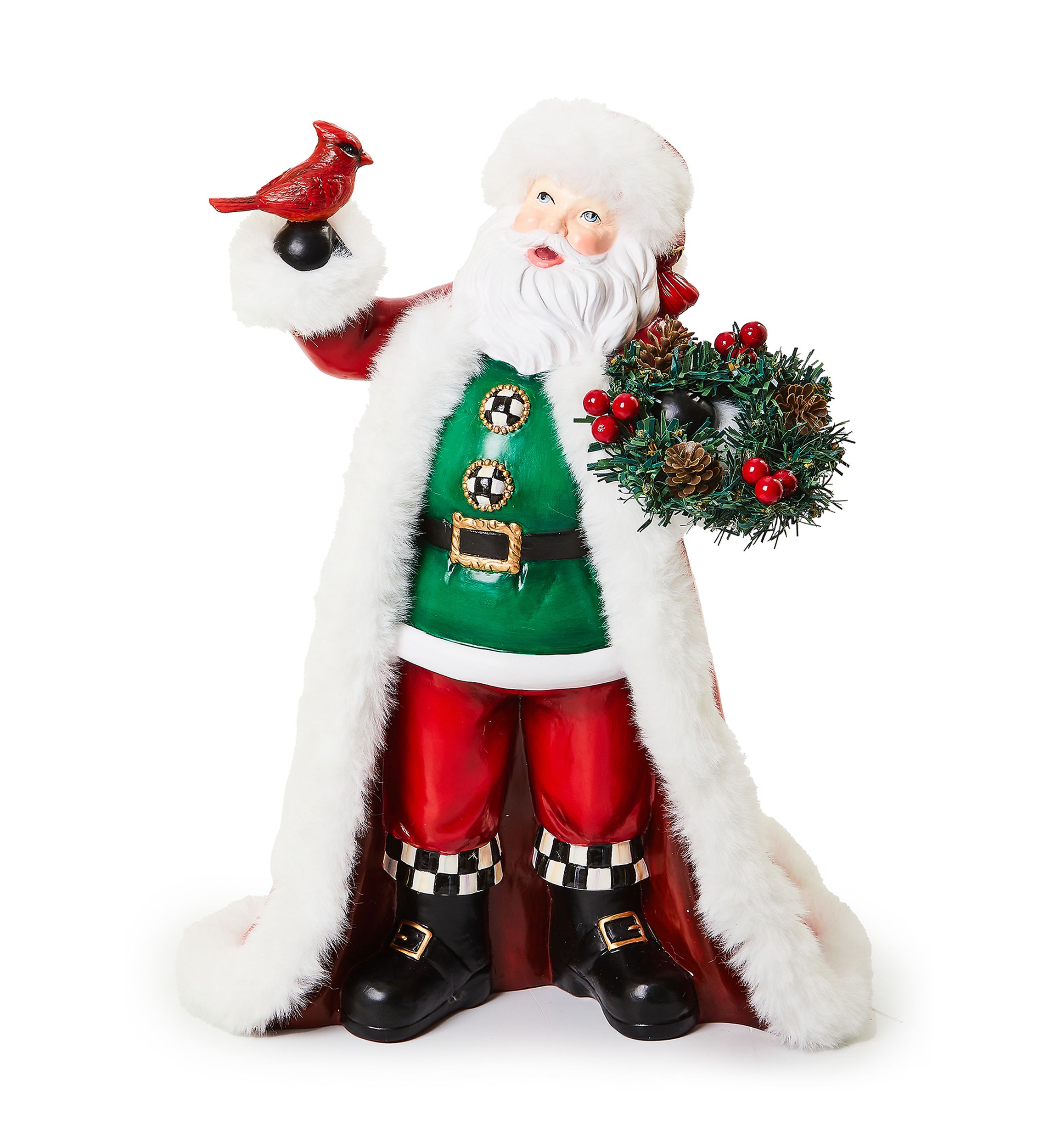 Cozy Christmas Santa Figurine with Card