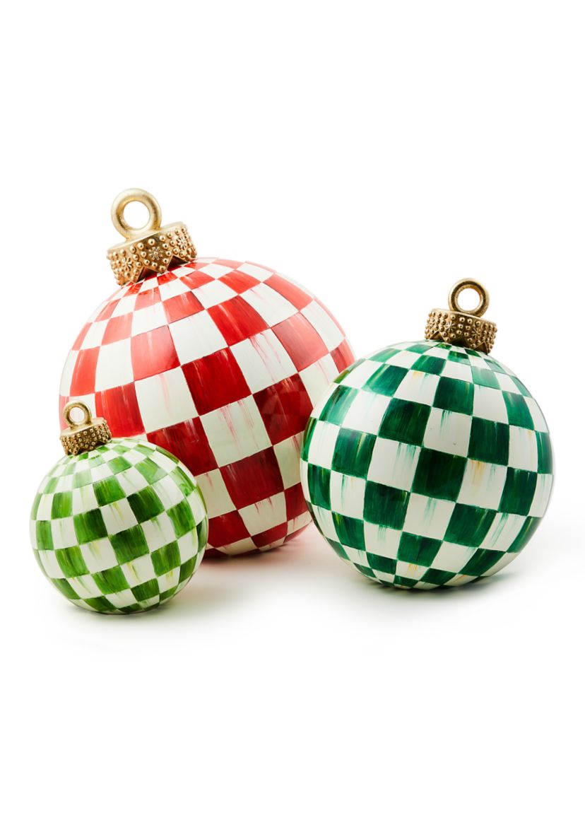 Light Green Check Ornament