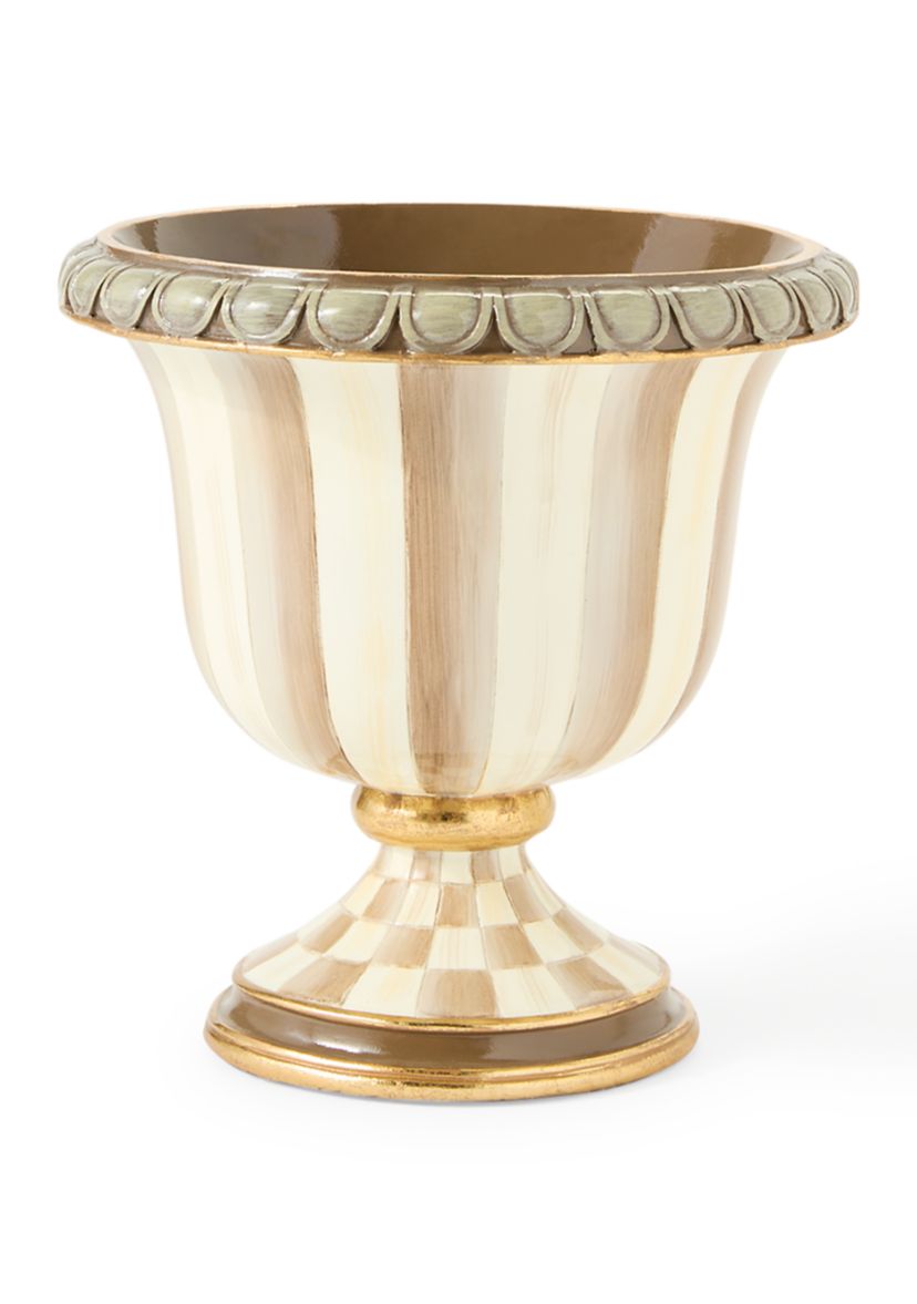 Mocha Stripe Tabletop Urn