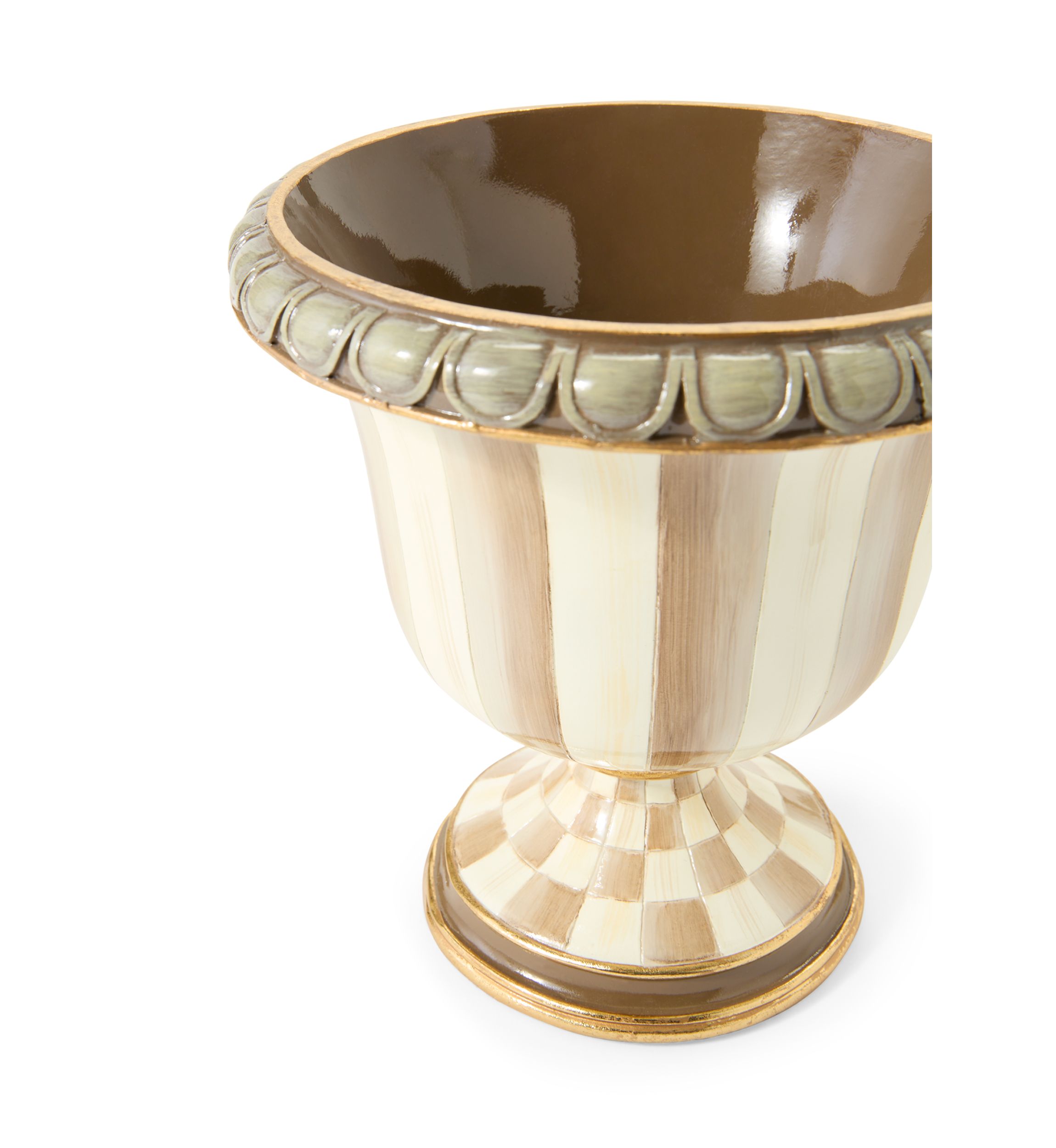 Mocha Stripe Tabletop Urn
