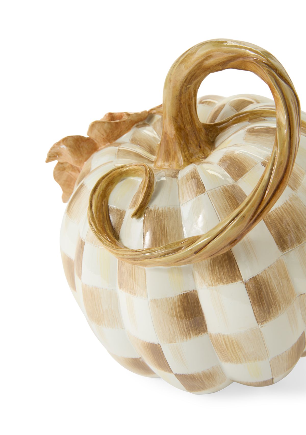 Mocha Check Twisted Stem Pumpkin