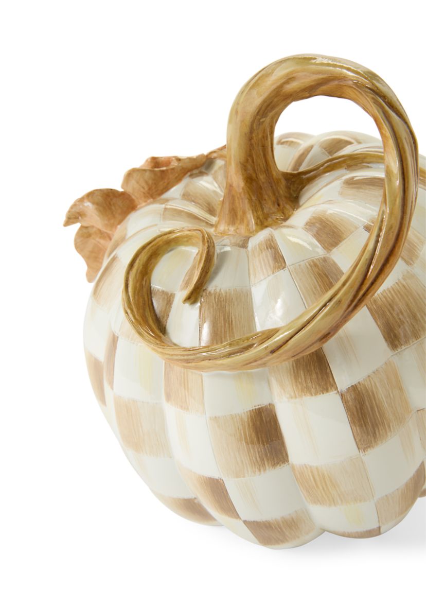 Mocha Check Twisted Stem Pumpkin