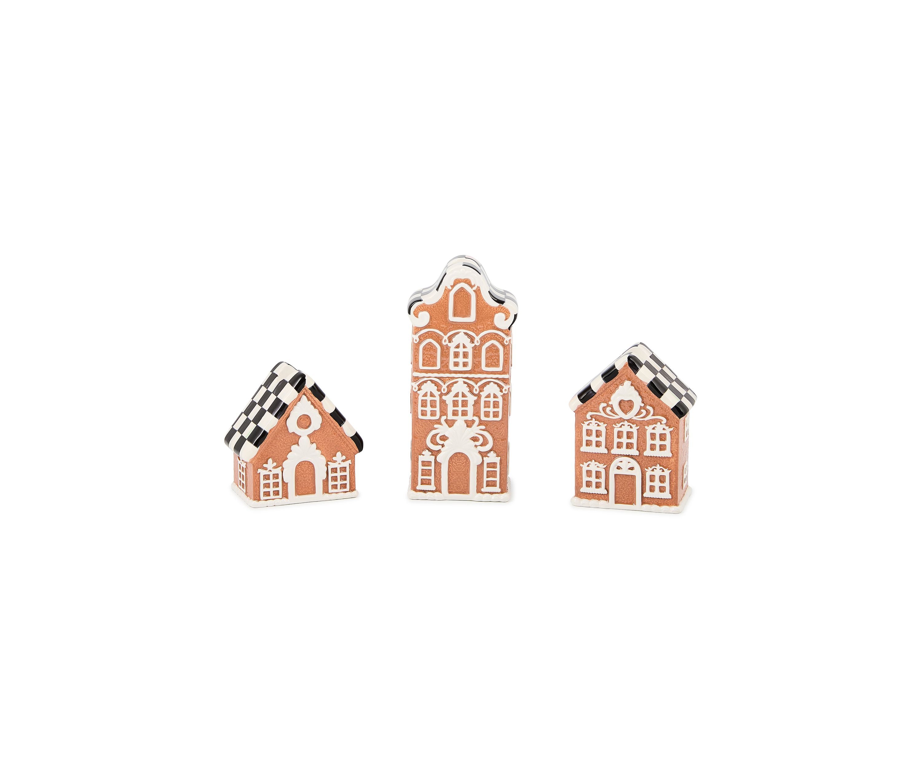 Gingerbread Village Candle Holders Set of 3