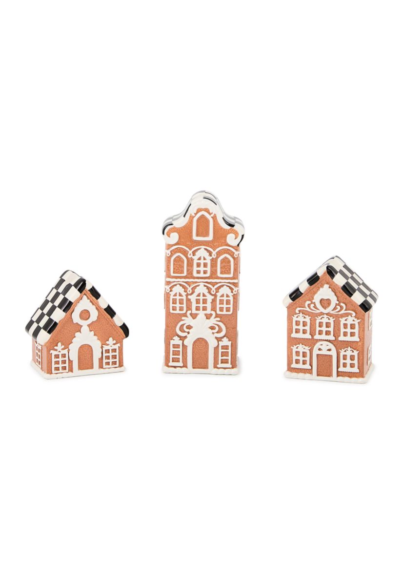 Gingerbread Village Candle Holders Set of 3