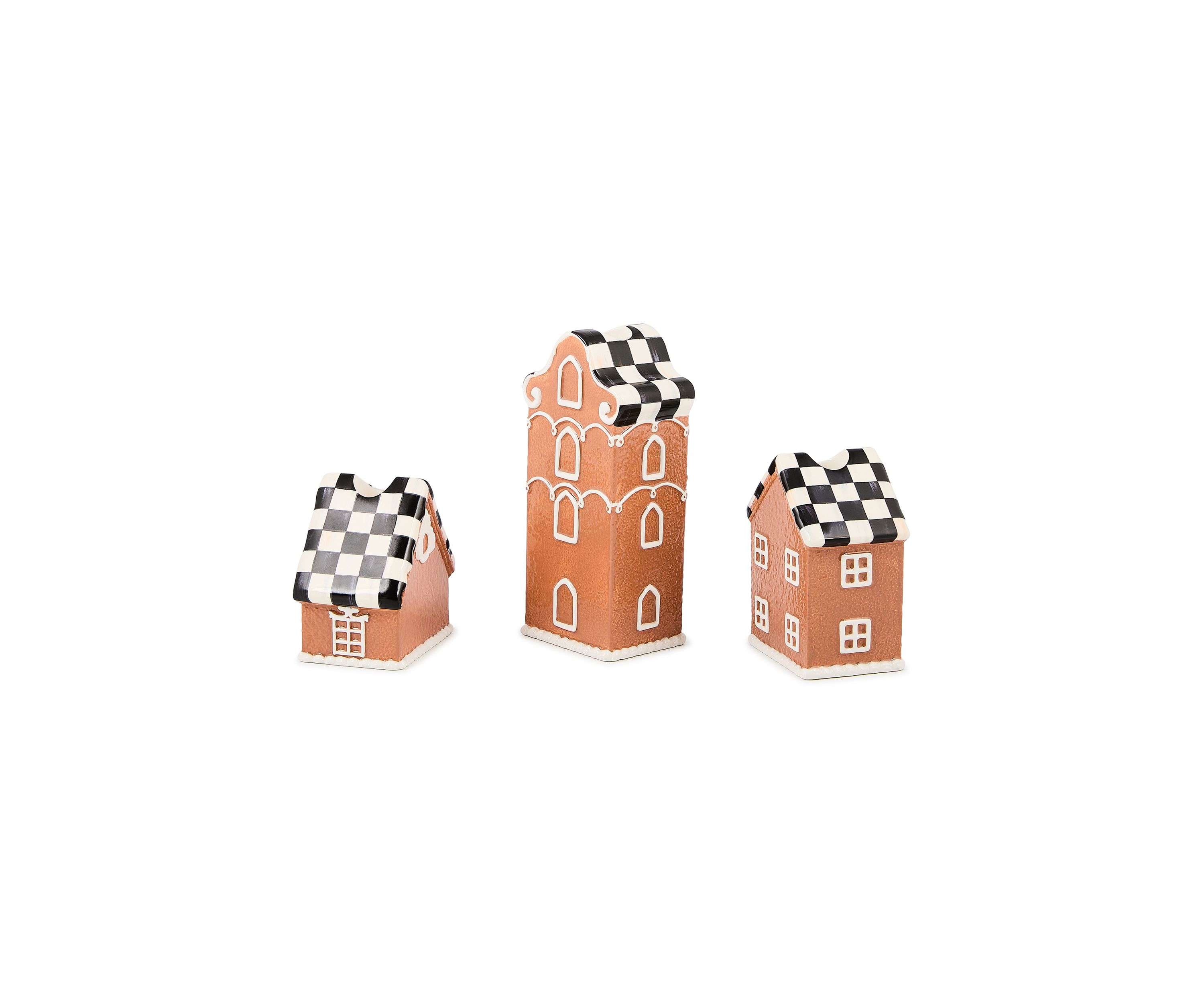 Gingerbread Village Candle Holders Set of 3