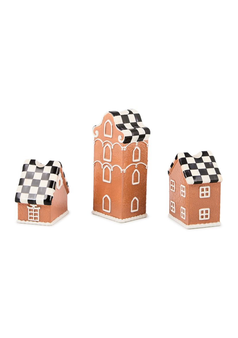 Gingerbread Village Candle Holders Set of 3