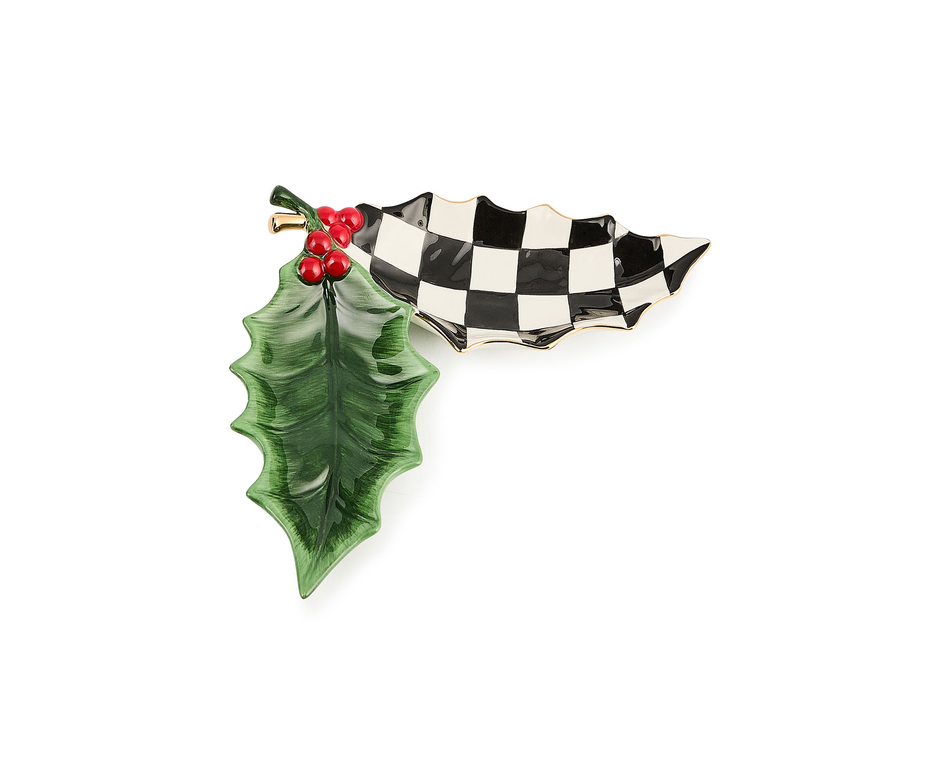 Holly Leaf Ceramic Trinket Tray